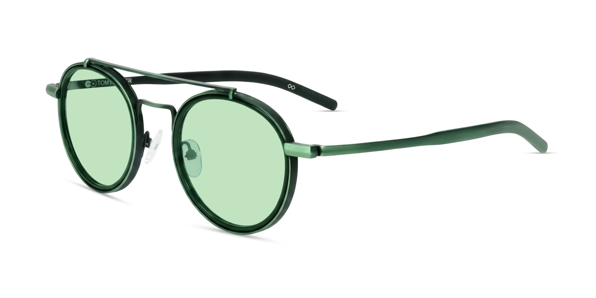 Metallic Green Round Pilot Frame With Green Tint Sunglasses-3 Metallic Green Round Pilot Frame With Green Tint Sunglasses-3