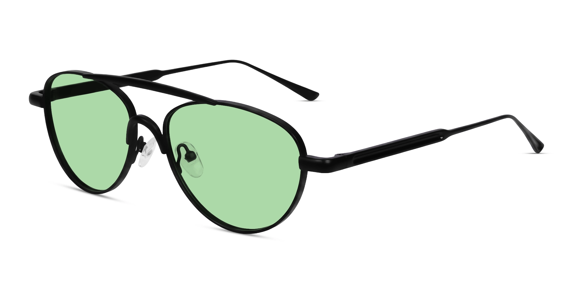Pilot Black Matte Double Bridge Oval Sunglasses-3 Pilot Black Matte Double Bridge Oval Sunglasses-3