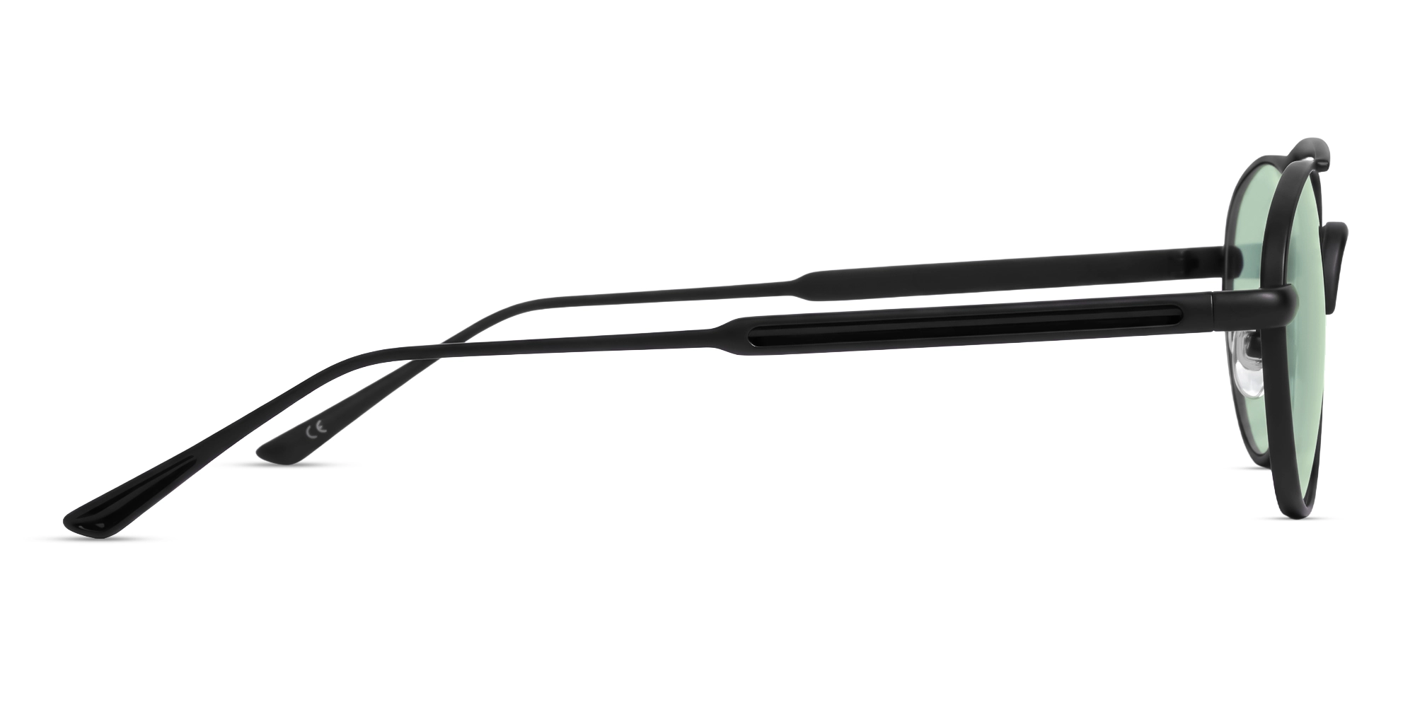 Pilot Black Matte Double Bridge Oval Sunglasses-4