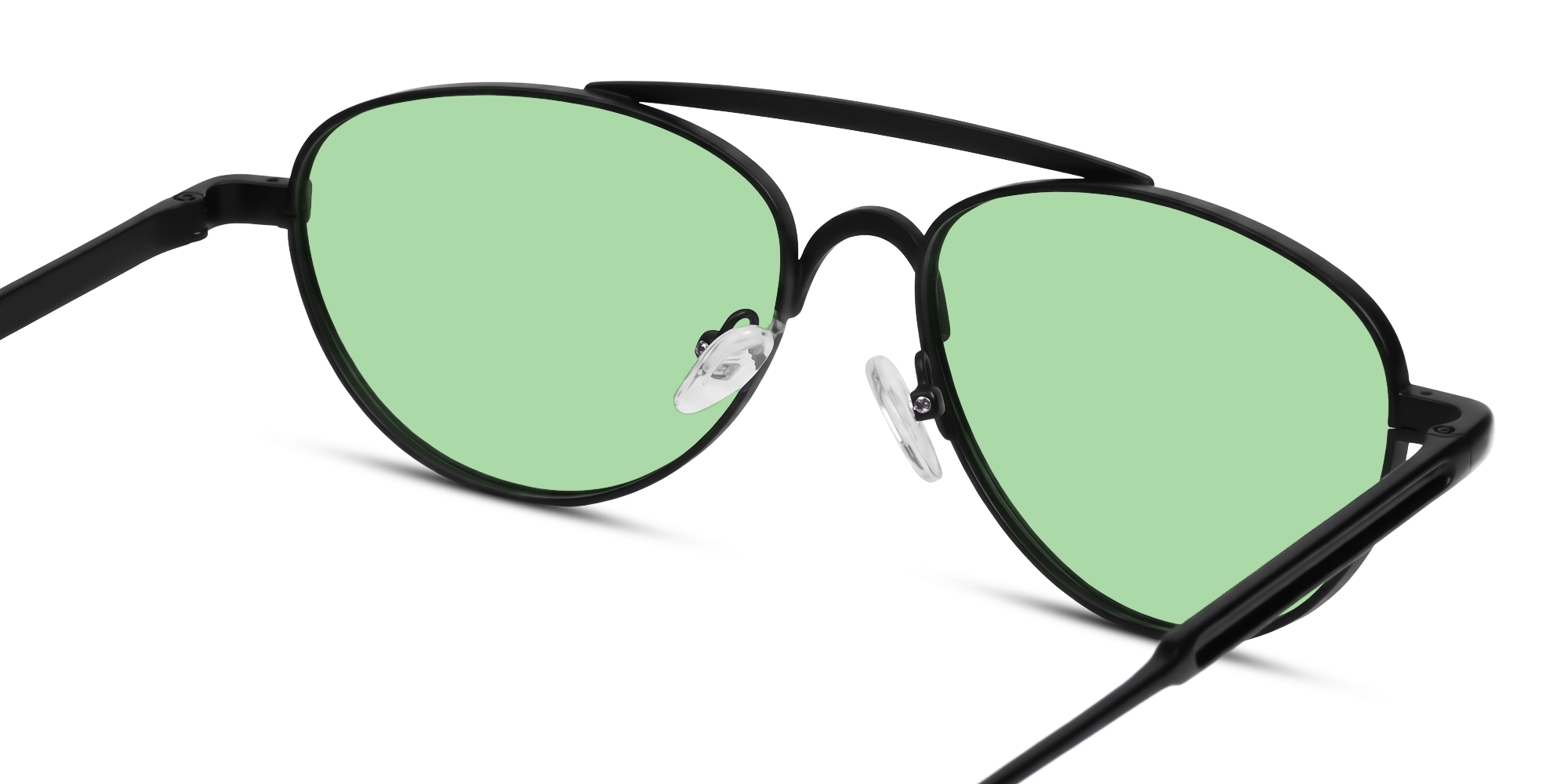 Pilot Black Matte Double Bridge Oval Sunglasses-5