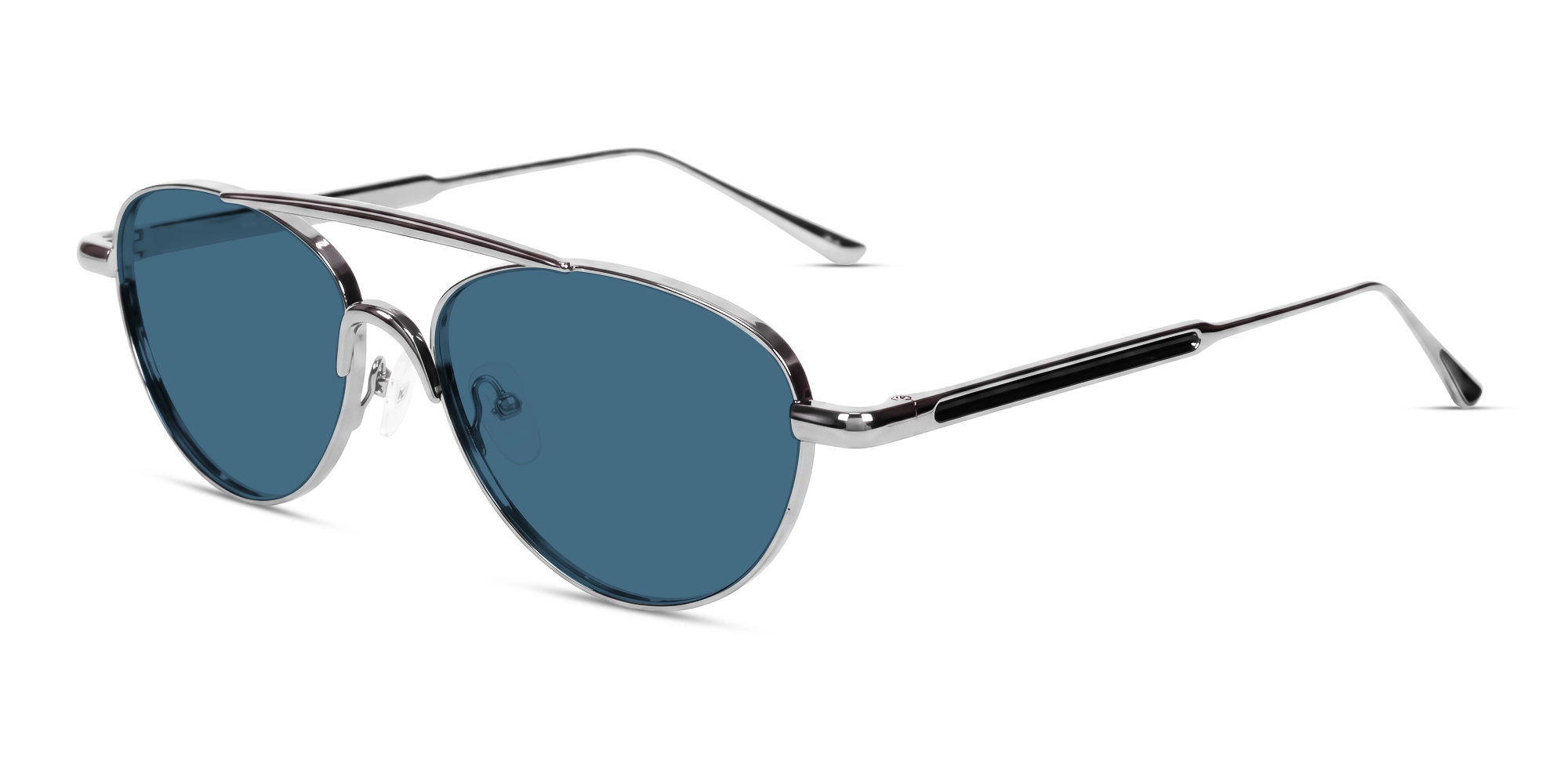Pilot Platinum Silver Double Bridge Oval Sunglasses-3 Pilot Platinum Silver Double Bridge Oval Sunglasses-3