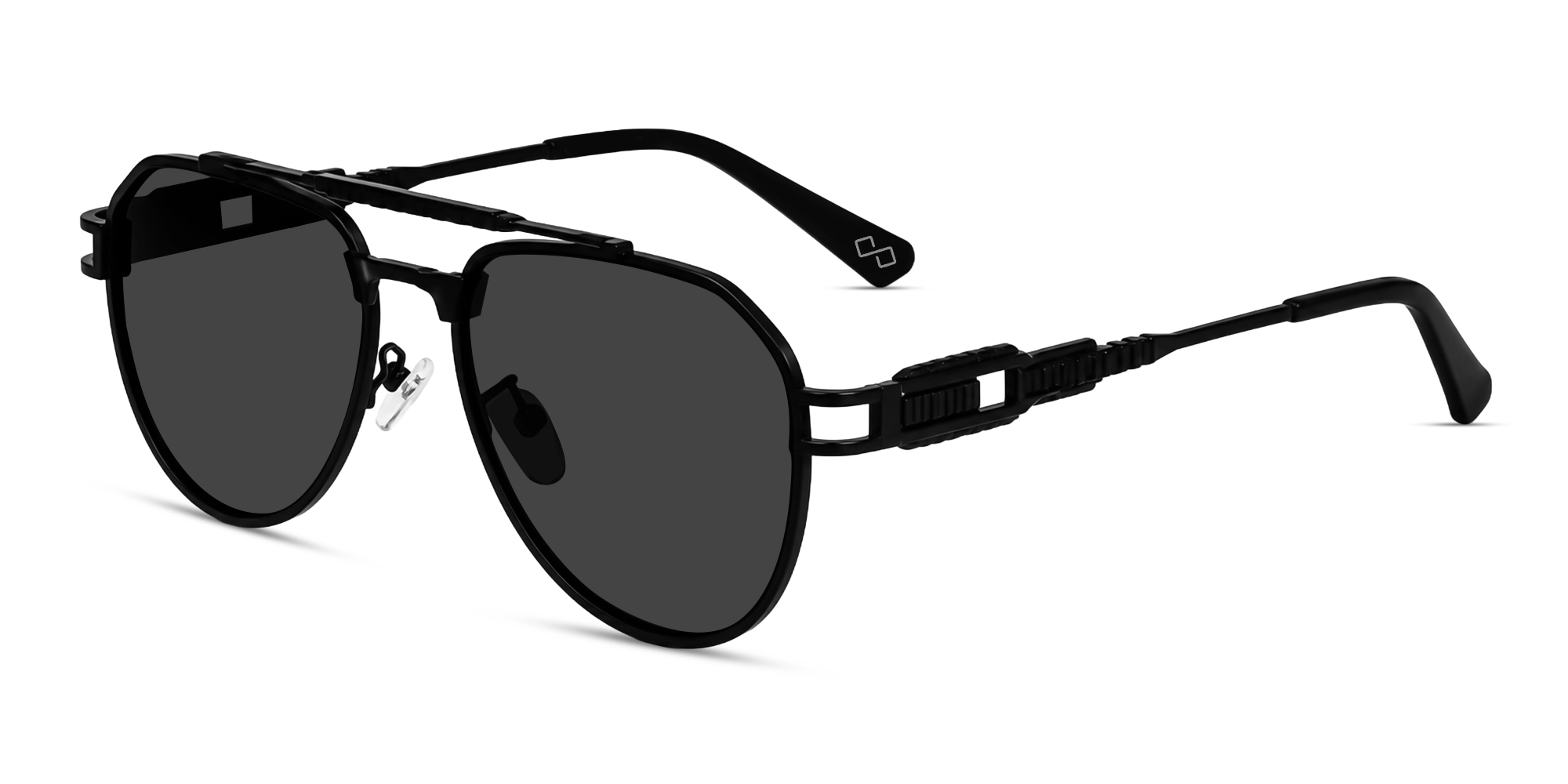 Thick Matte Black Frame With Grey Tint Sunglasses-3