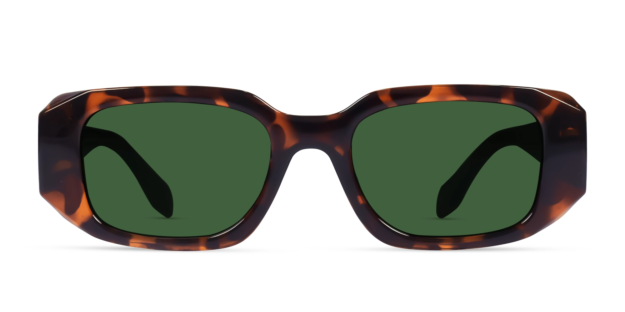 Green Tortoise Frame With Green Tint Sunglasses-1