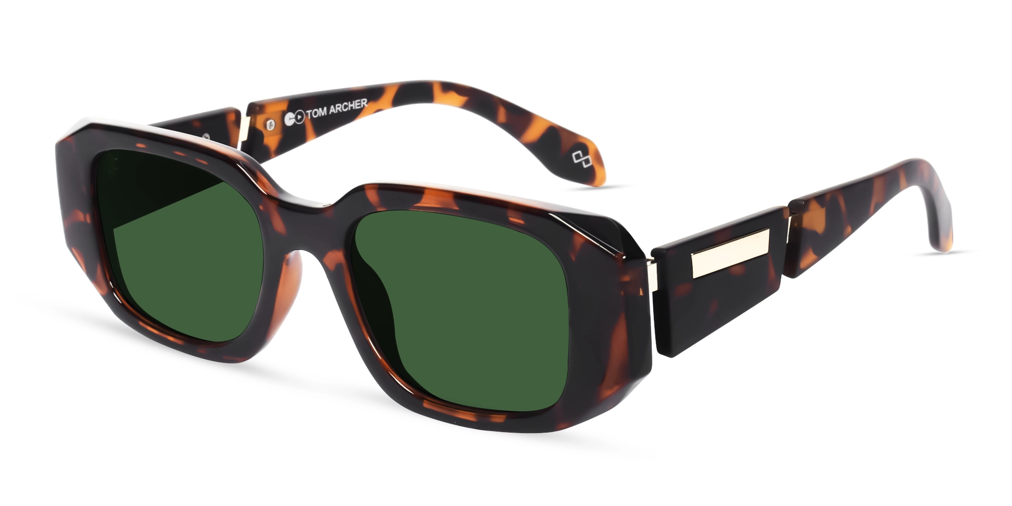 Green Tortoise Frame With Green Tint Sunglasses-3 Green Tortoise Frame With Green Tint Sunglasses-3