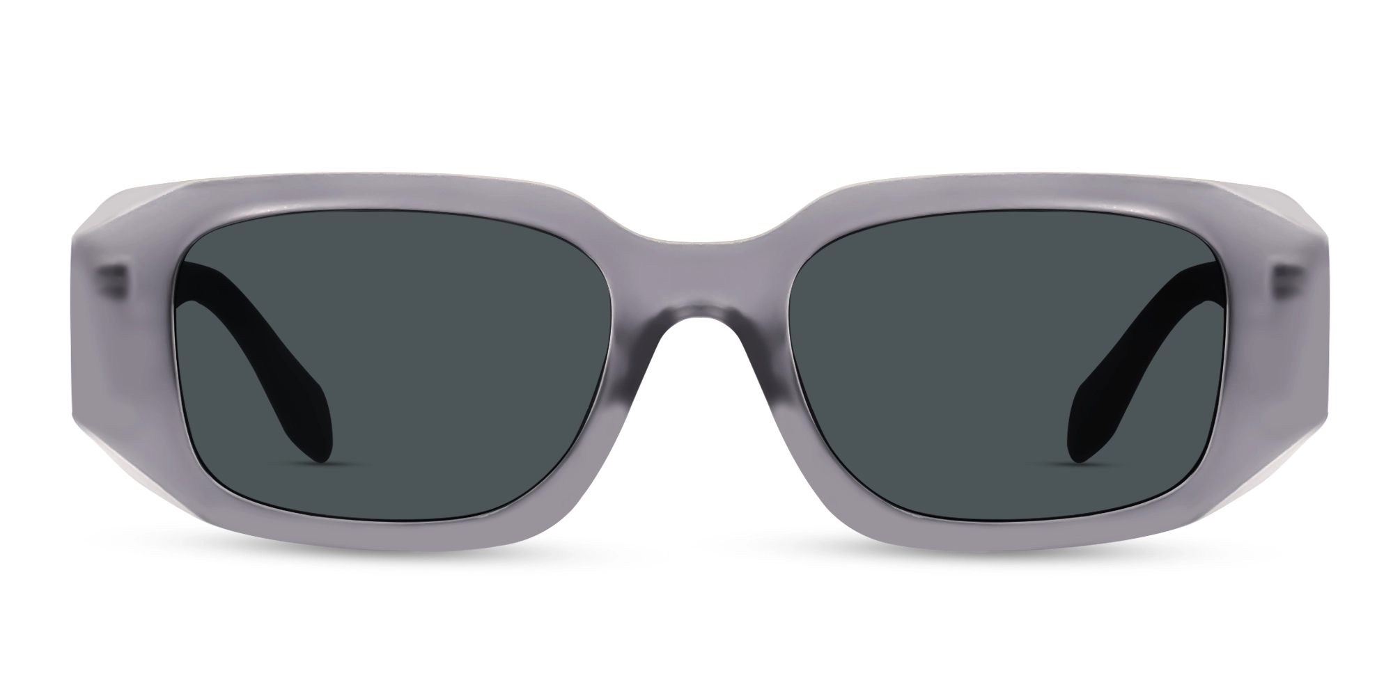 Translucent Grey Oversized Frame With Brown Tint Sunglasses-1