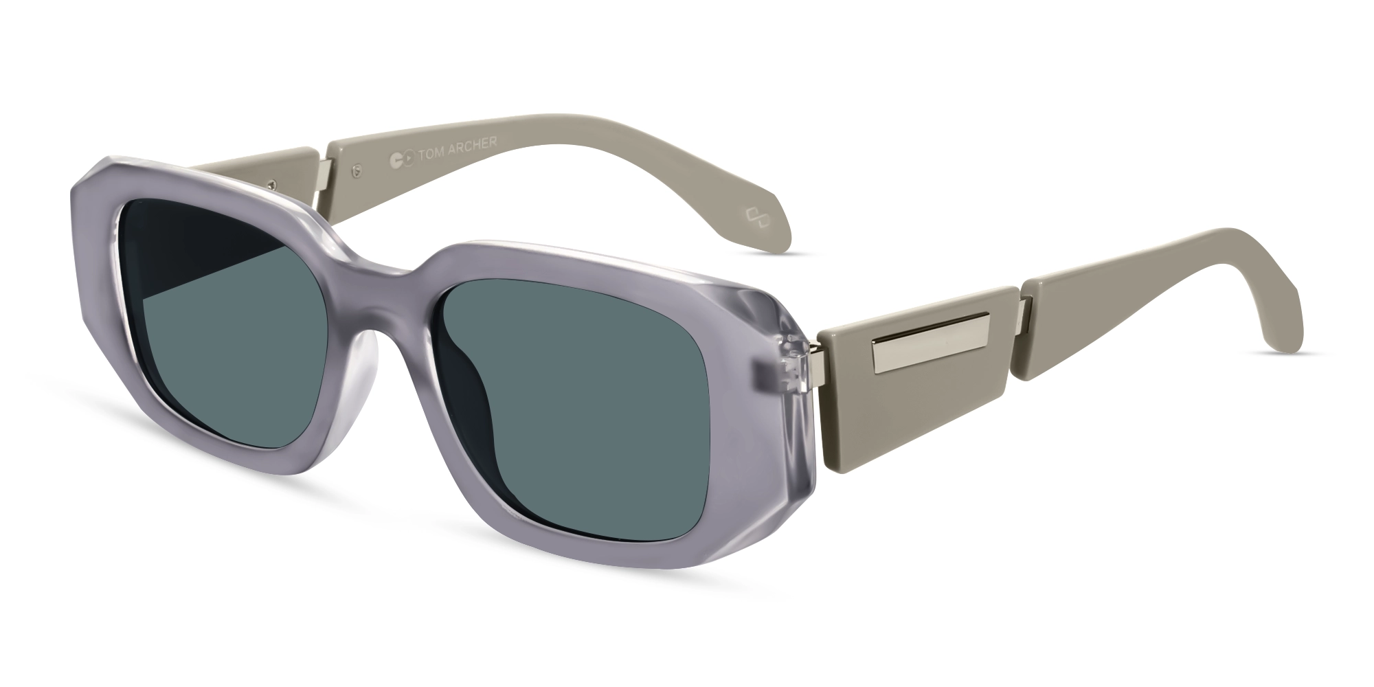 Translucent Grey Oversized Frame With Brown Tint Sunglasses-3 Translucent Grey Oversized Frame With Brown Tint Sunglasses-3