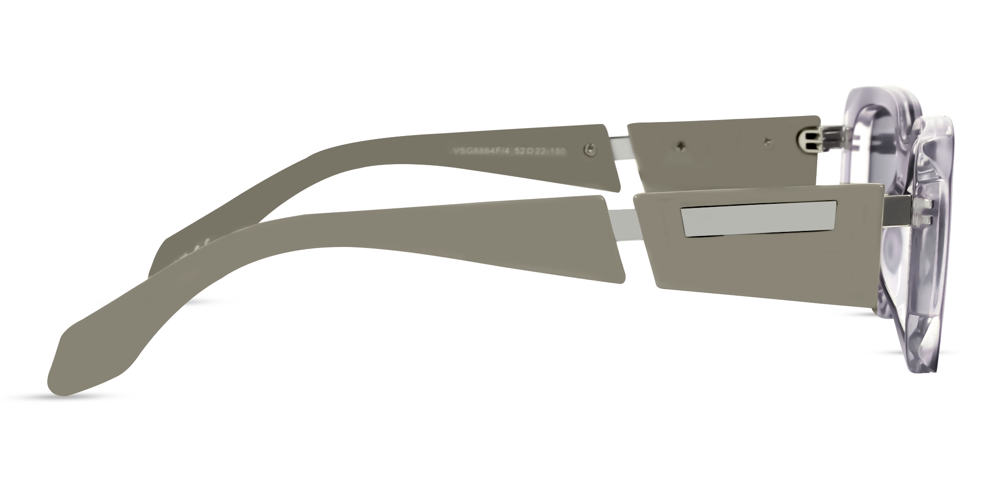 Translucent Grey Oversized Frame With Brown Tint Sunglasses-4