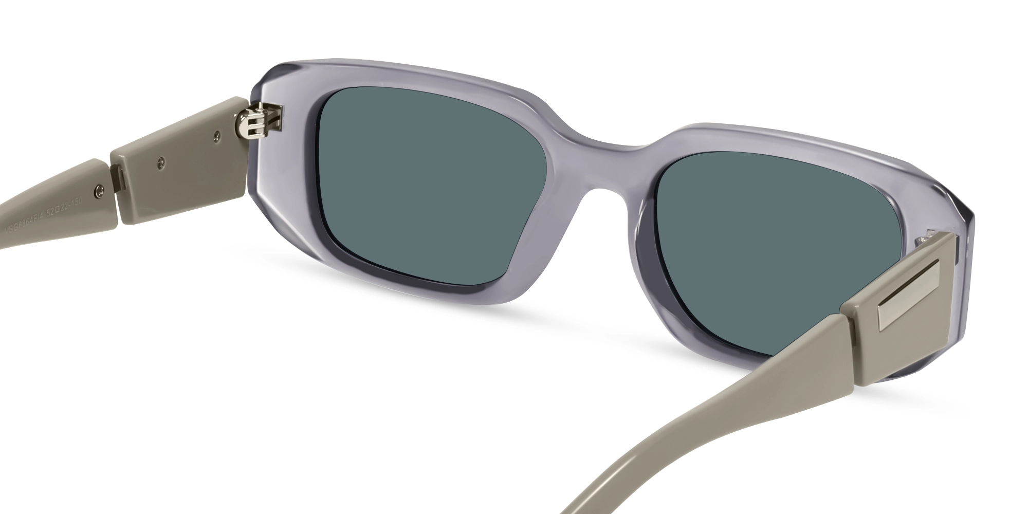 Translucent Grey Oversized Frame With Brown Tint Sunglasses-5