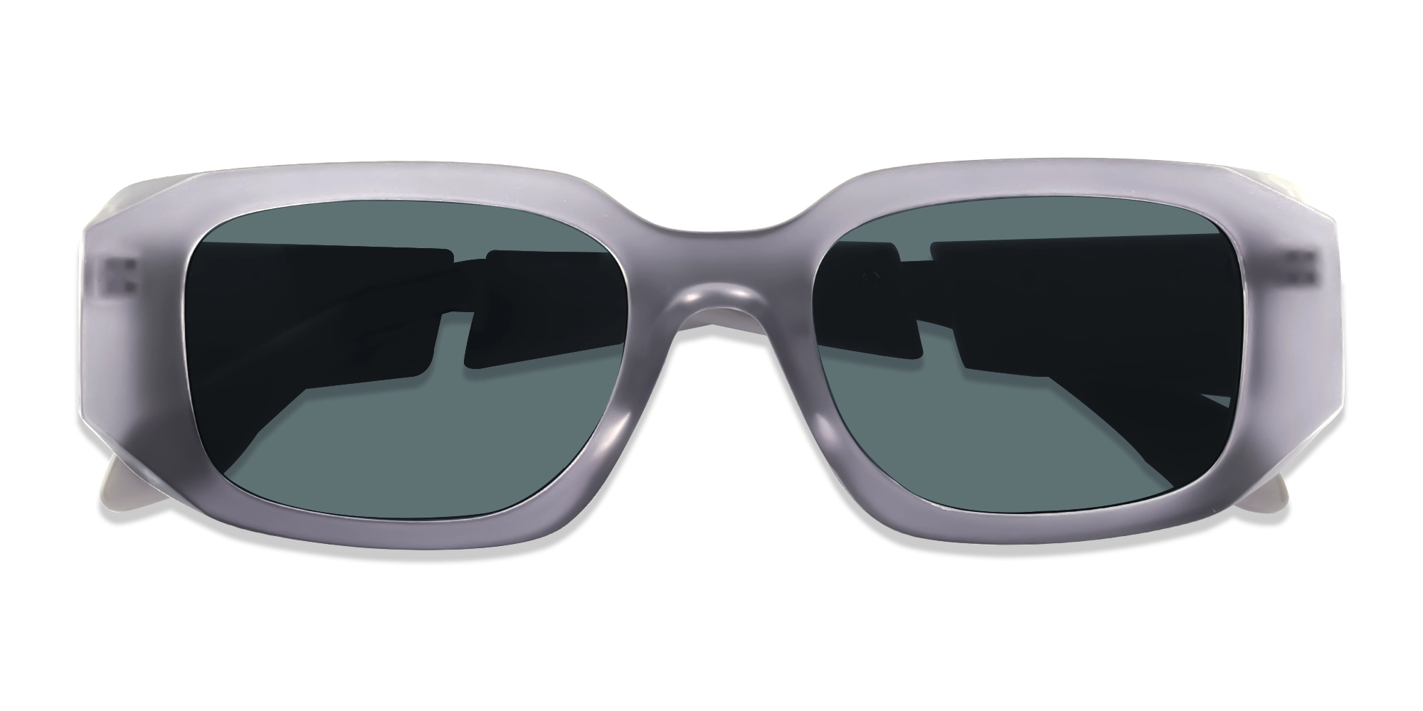 Translucent Grey Oversized Frame With Brown Tint Sunglasses-6