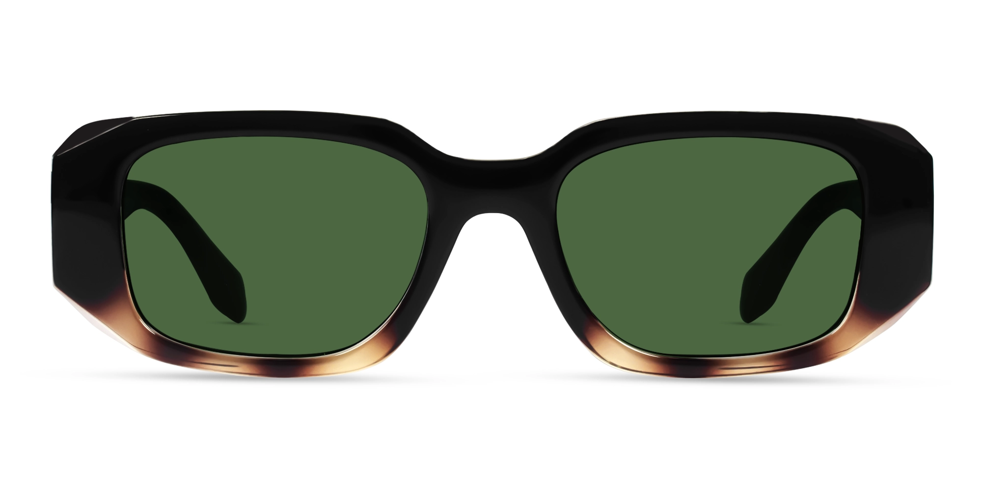 Black & Tortoise Frame With Green Tint Sunglasses-1