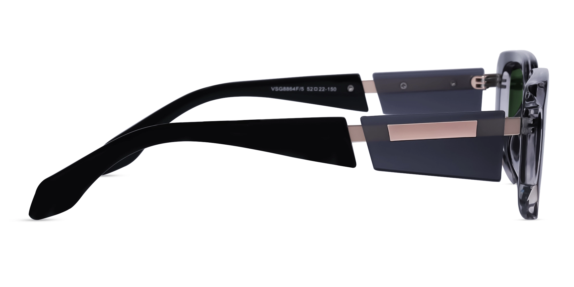Black & Tortoise Frame With Green Tint Sunglasses-4