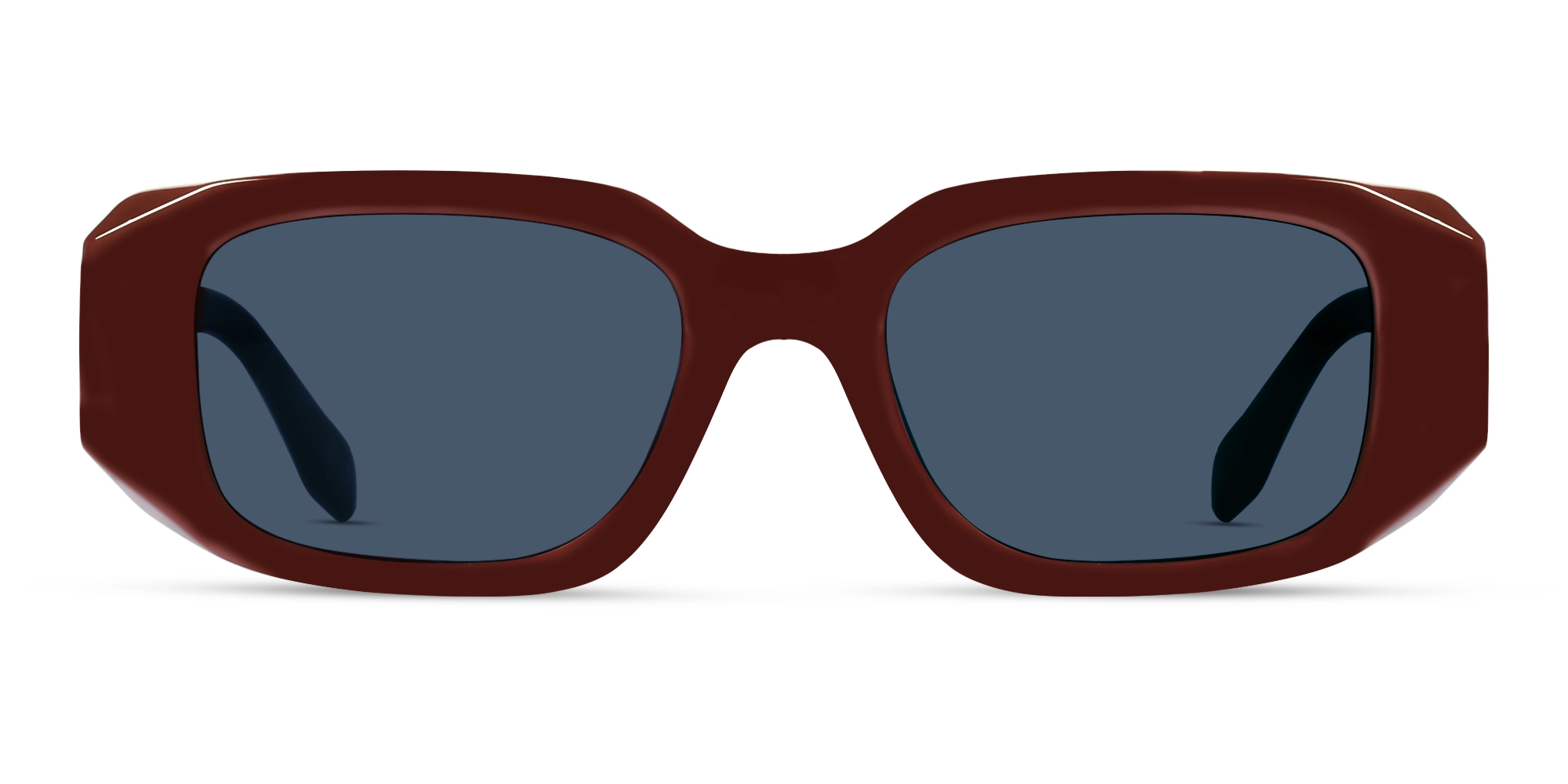 Dark Maroon Frame With Grey Tint Sunglasses-1