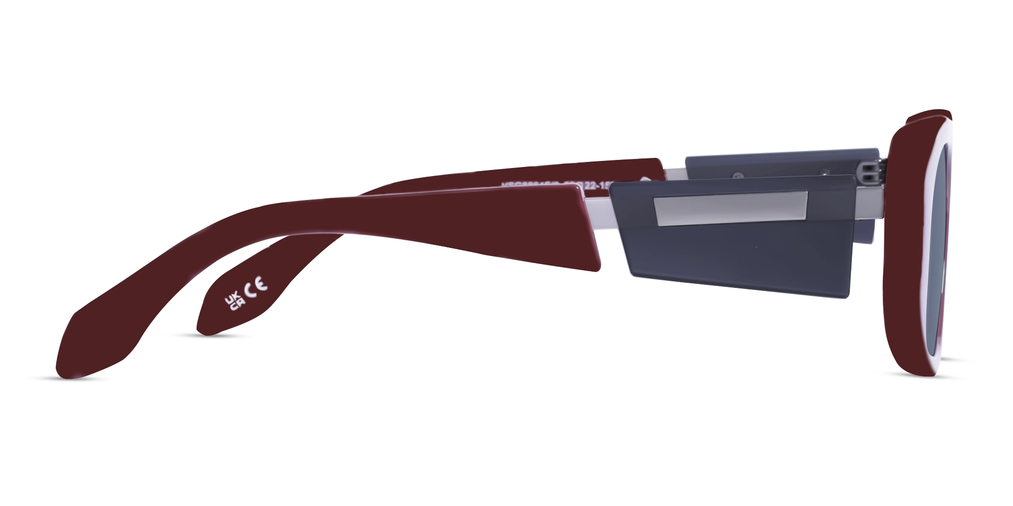 Dark Maroon Frame With Grey Tint Sunglasses-4