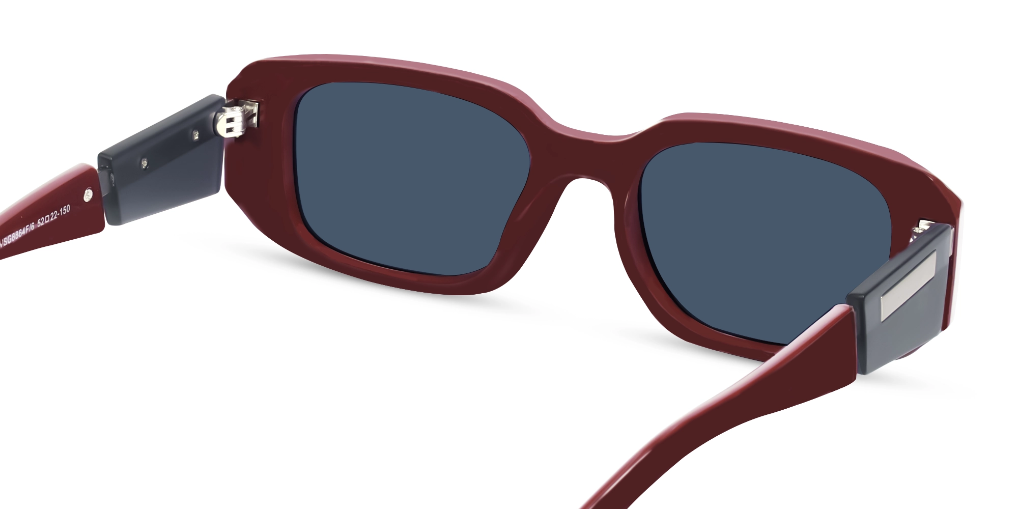 Dark Maroon Frame With Grey Tint Sunglasses-5