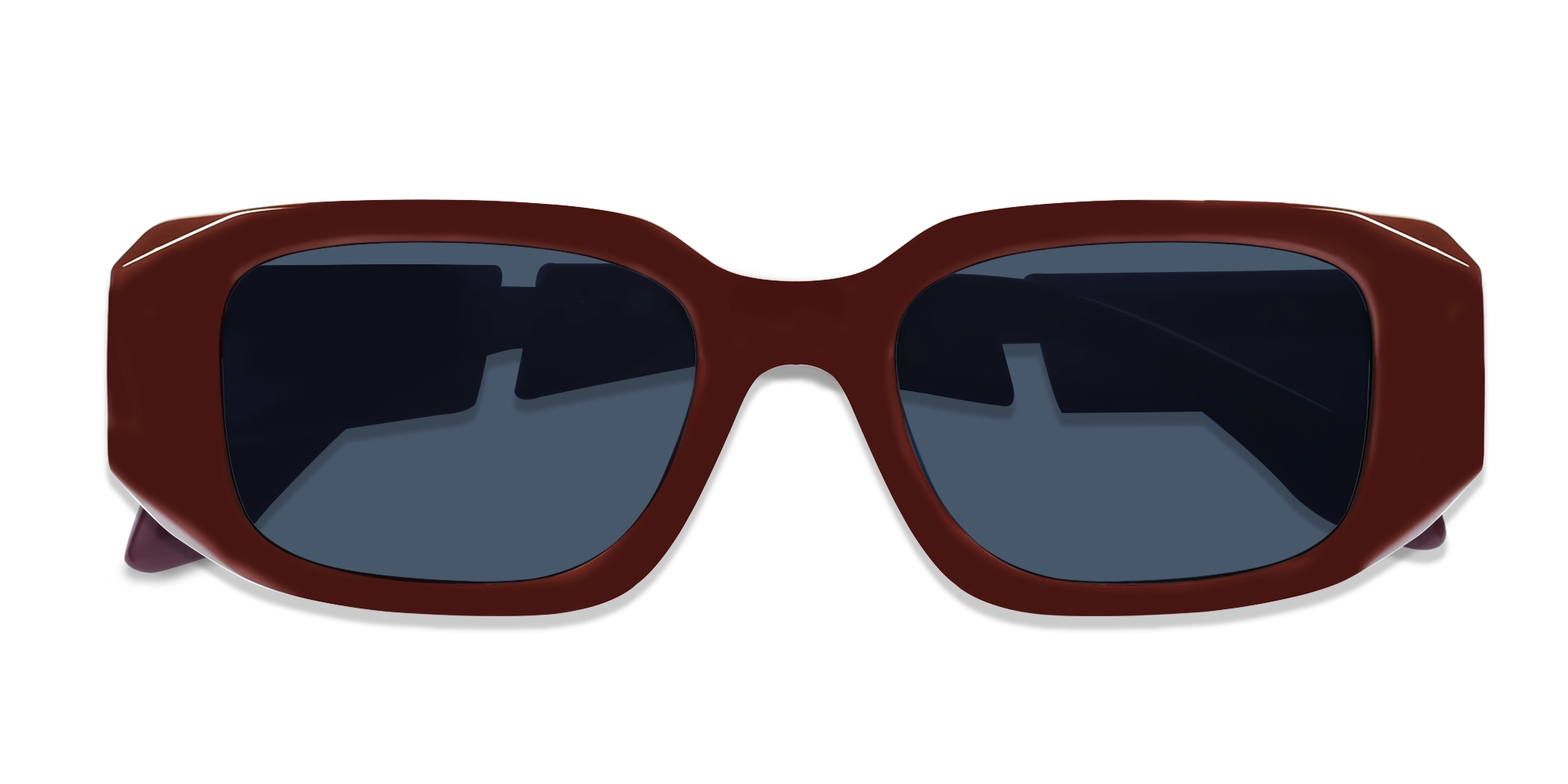 Dark Maroon Frame With Grey Tint Sunglasses-6