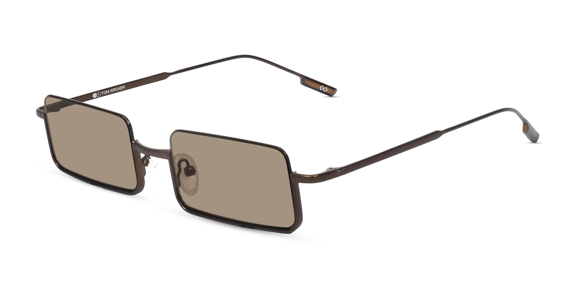 Vintage Gold Rectangular Frame With Brown Tint Sunglasses-3 Vintage Gold Rectangular Frame With Brown Tint Sunglasses-3