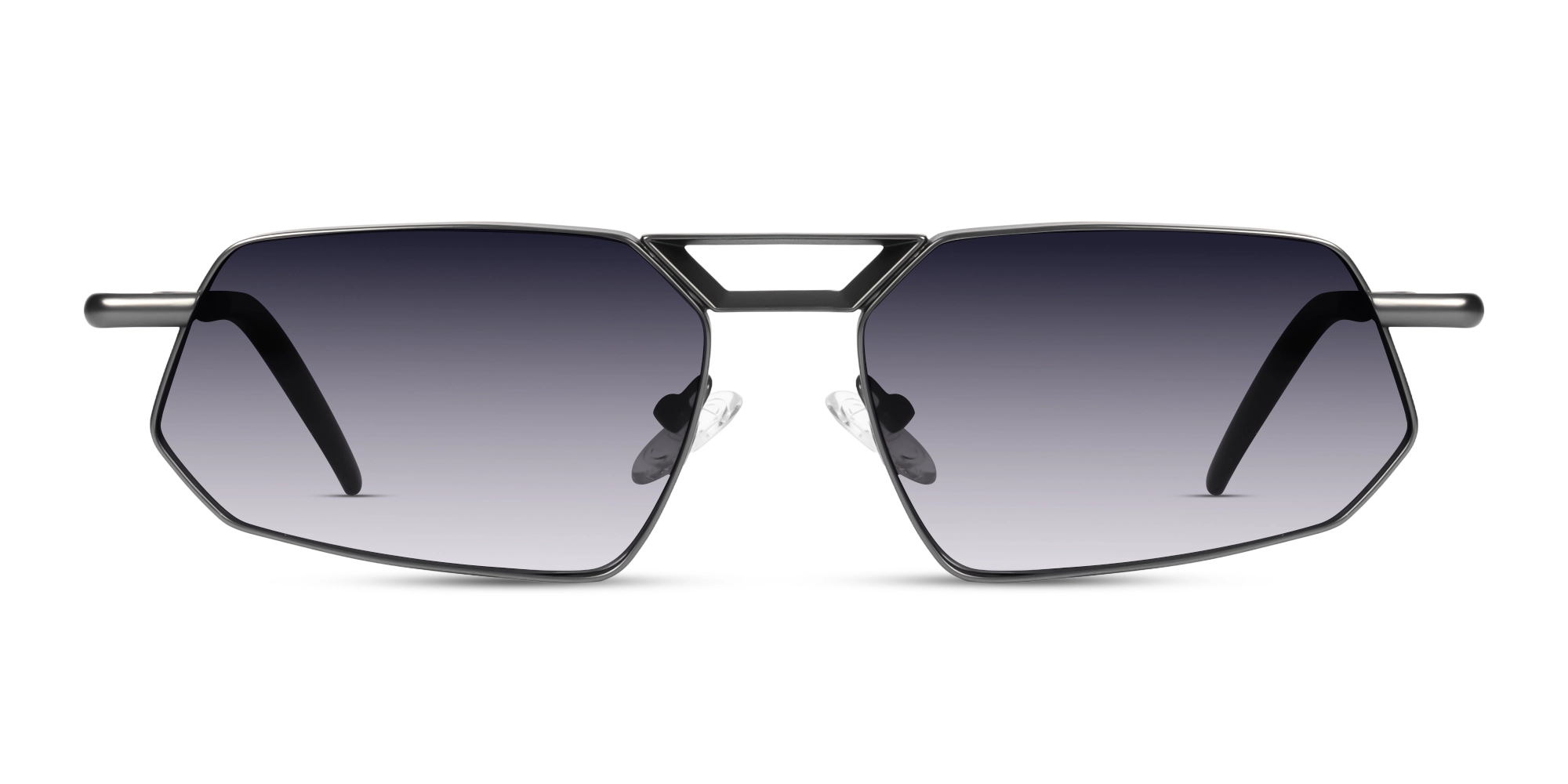 Polished Gunmetal Frame With Grey Tint Sunglasses-1