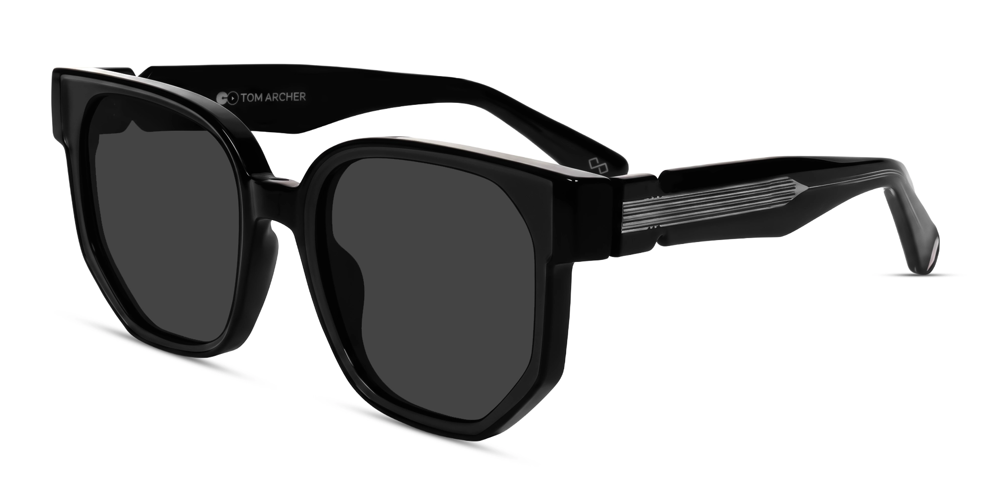 Black Oversized Frame With Grey Tint Sunglasses-3
