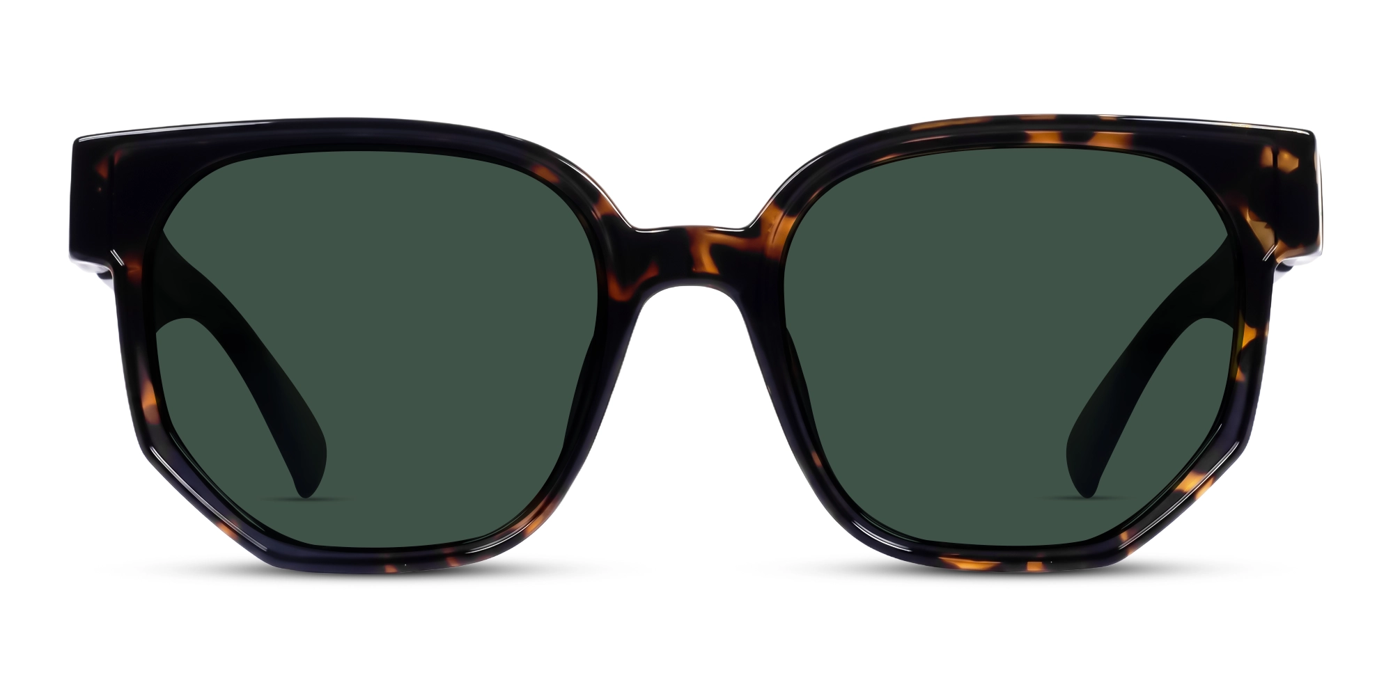Oversized Tortoise Frame With Green Tint Sunglasses-1