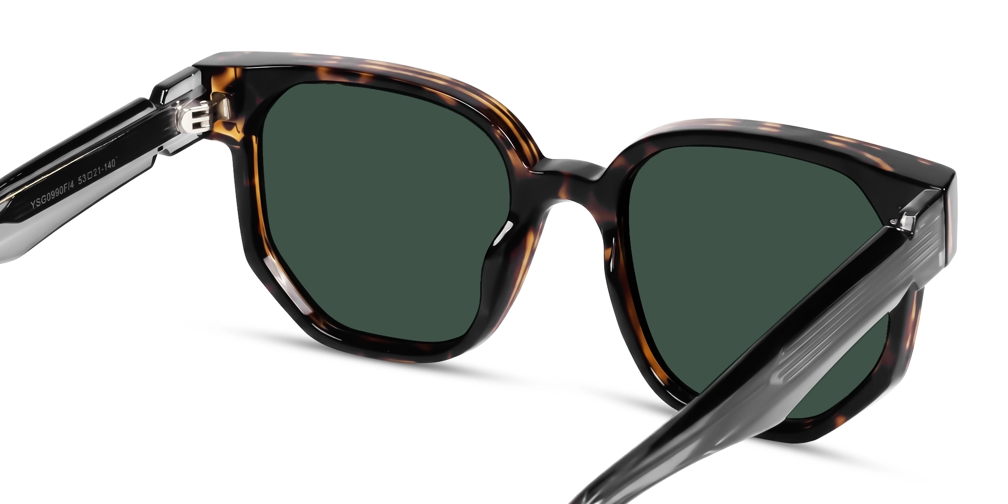 Oversized Tortoise Frame With Green Tint Sunglasses-5