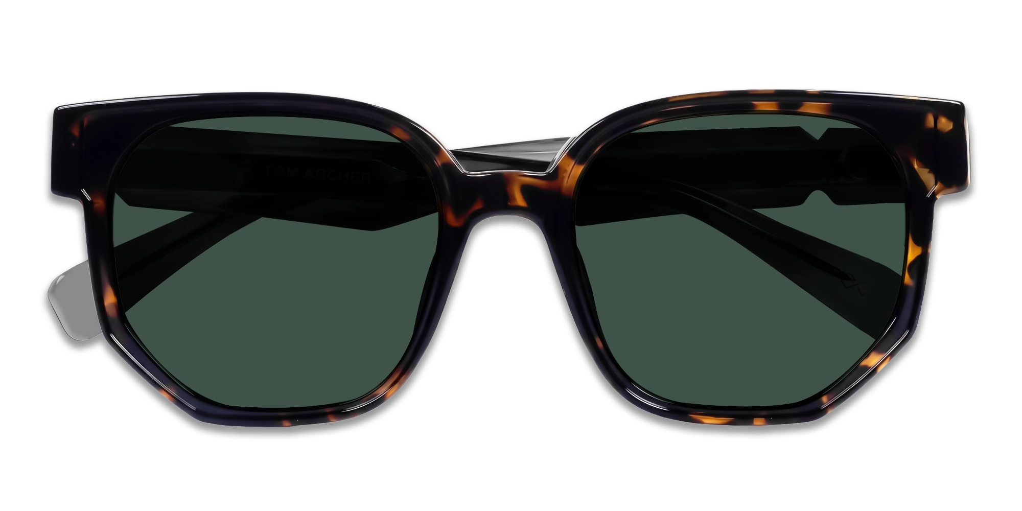 Oversized Tortoise Frame With Green Tint Sunglasses-6