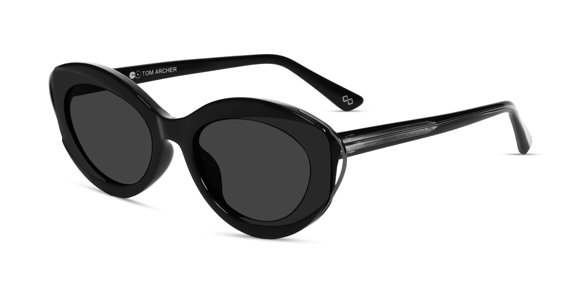 Black Cat-eye Frame With Grey Tint Women Sunglasses-3 Black Cat-eye Frame With Grey Tint Women Sunglasses-3