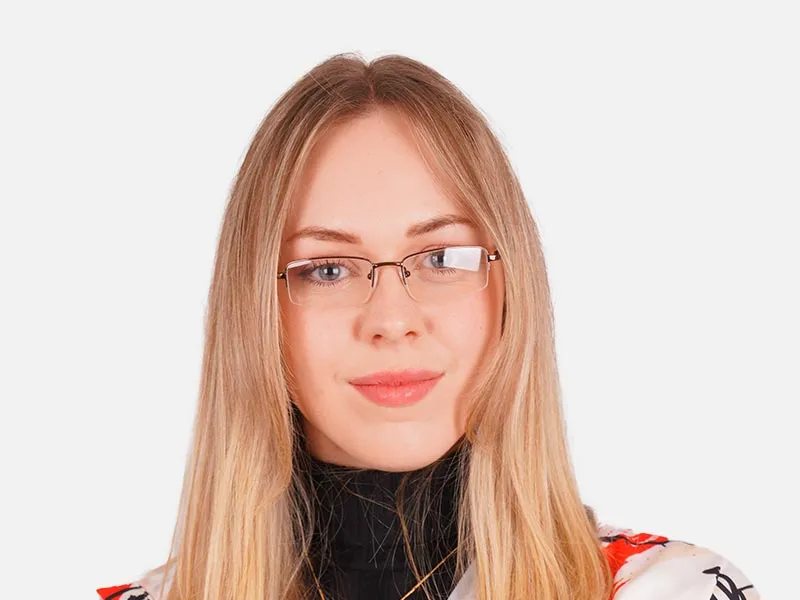 Brown Half Rim Glasses-52