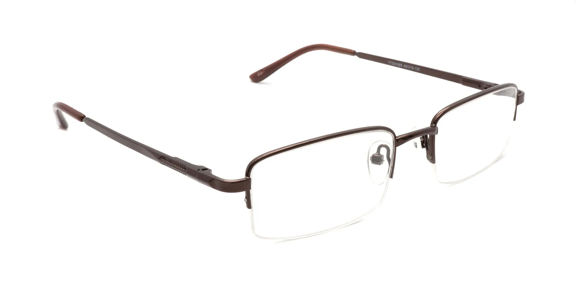 Brown Half Rim Glasses-2