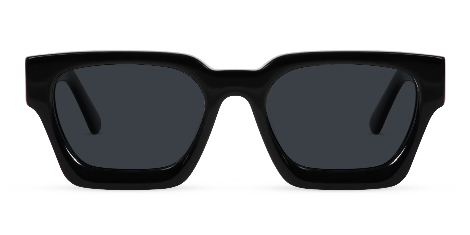 Dark Grey Solid Square Sunglasses-1