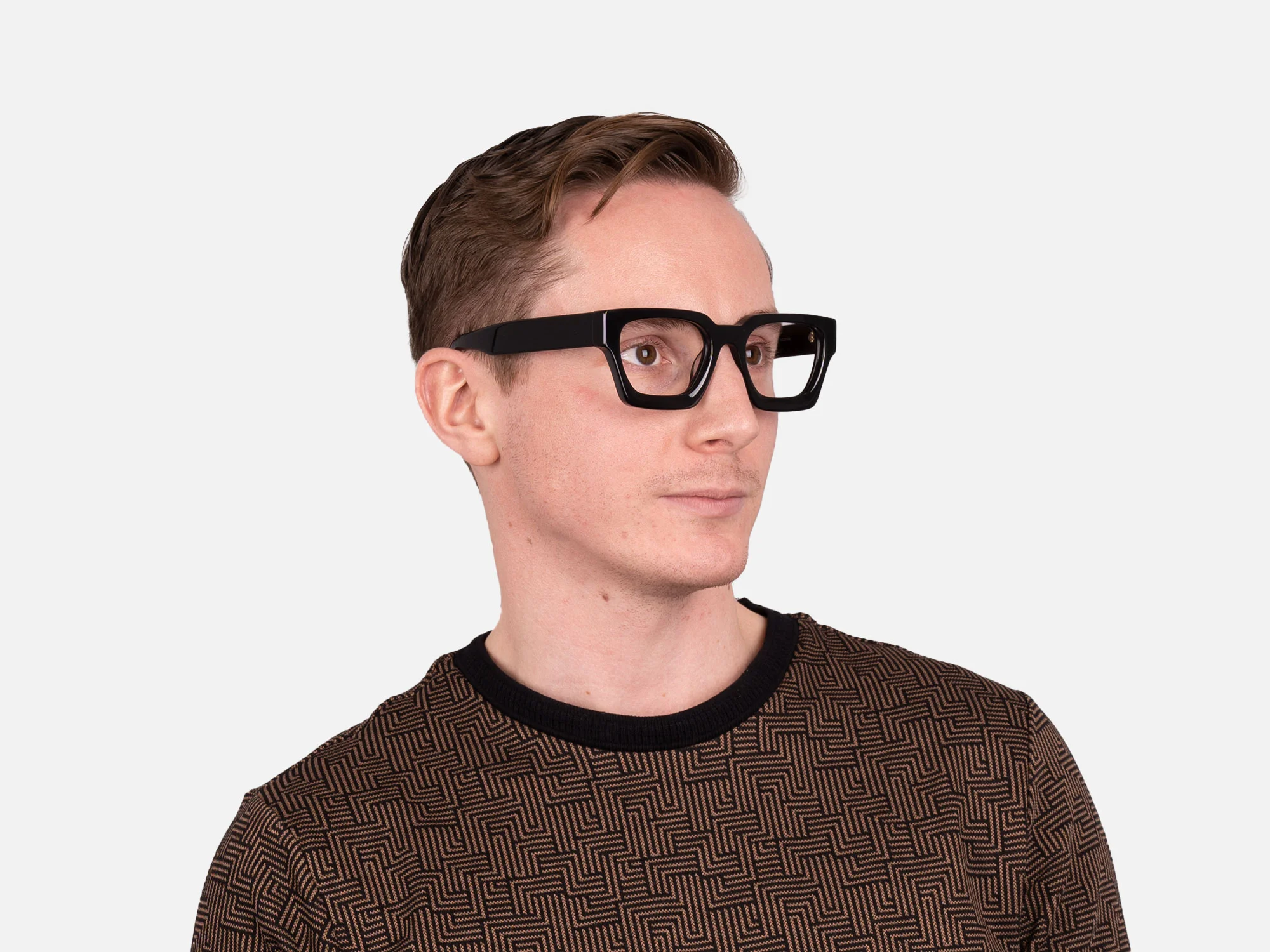 Black Square Frame Eyeglasses-45