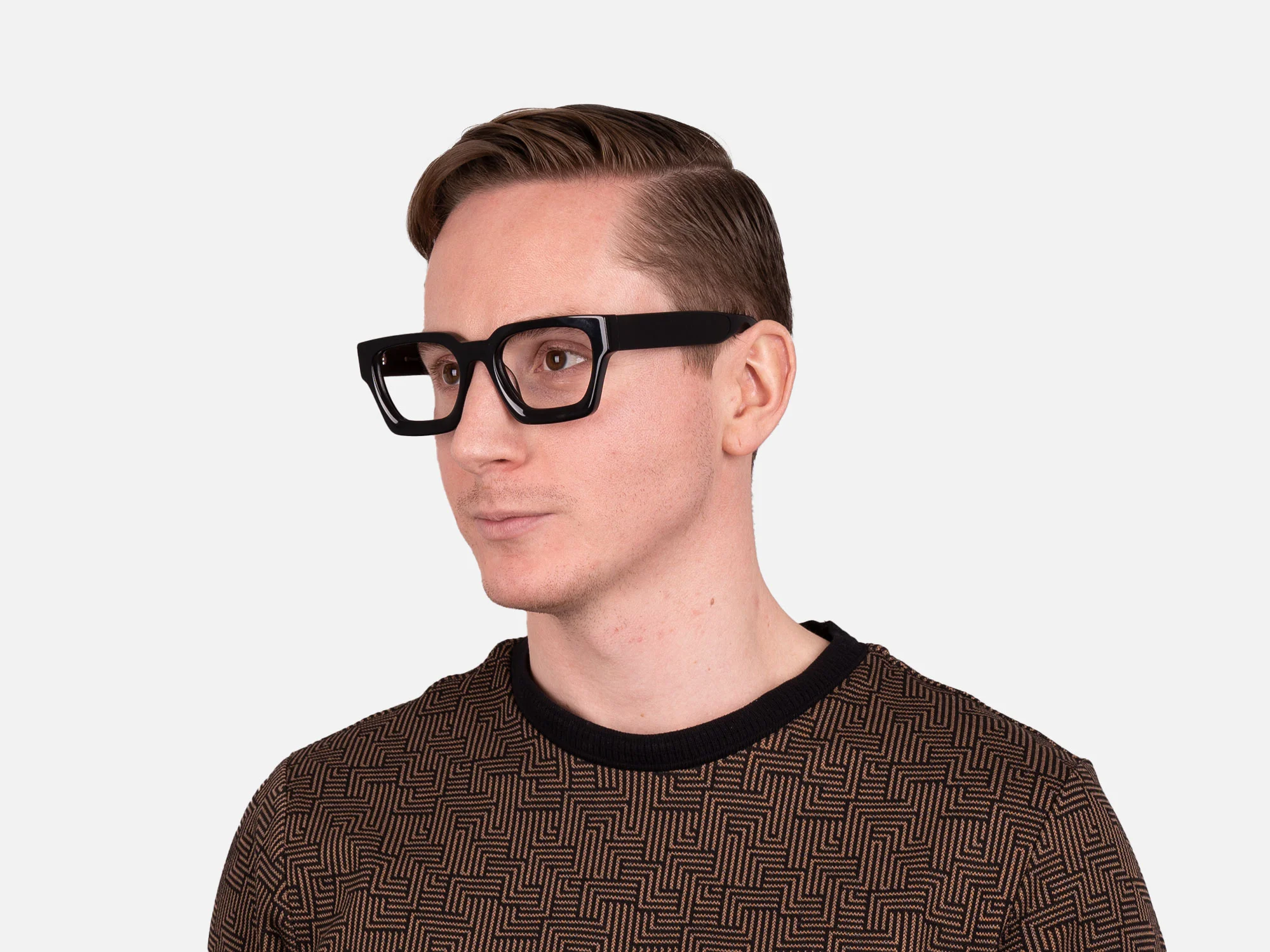 Black Square Frame Eyeglasses-43