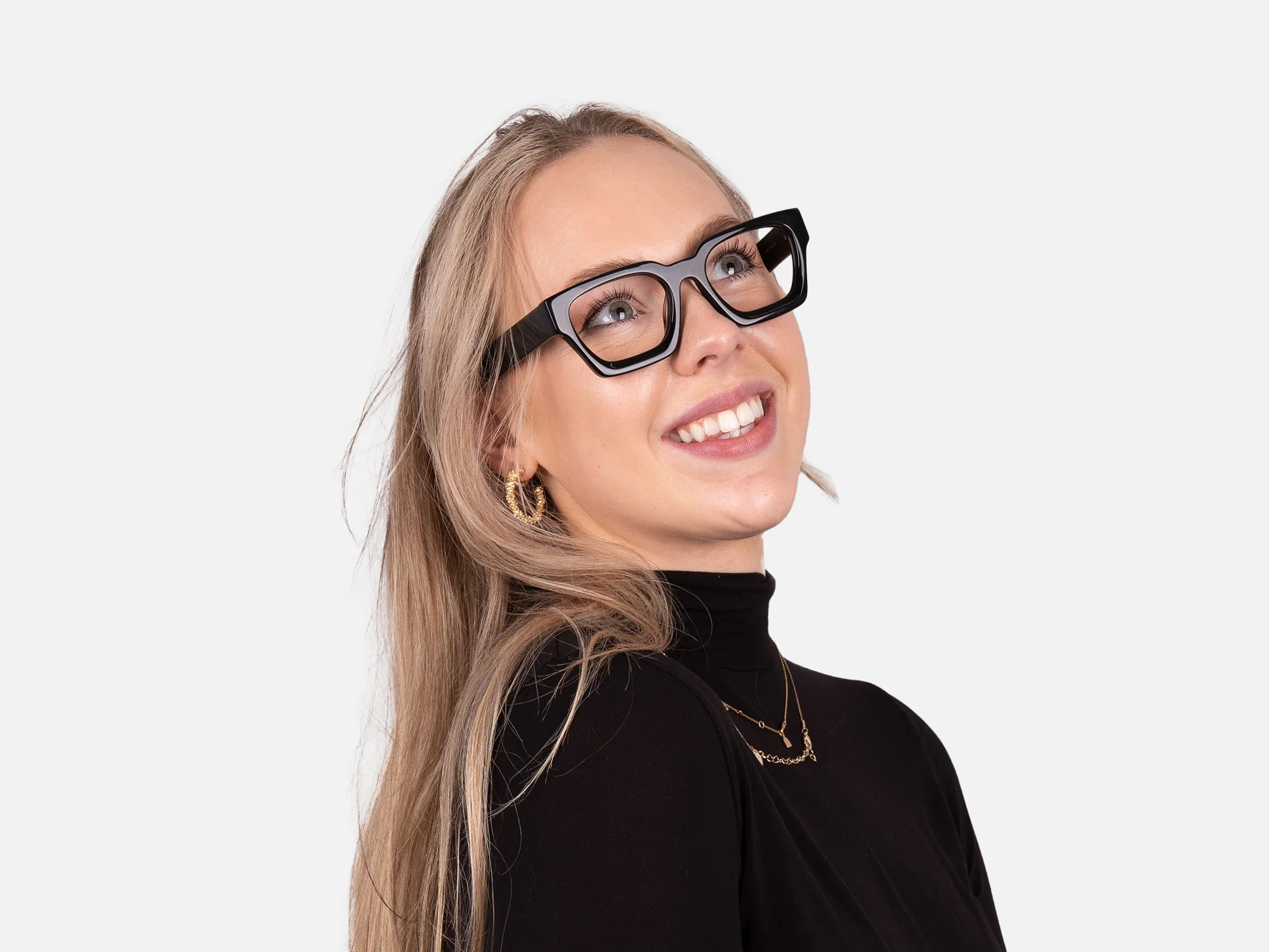 Black Square Frame Eyeglasses-53