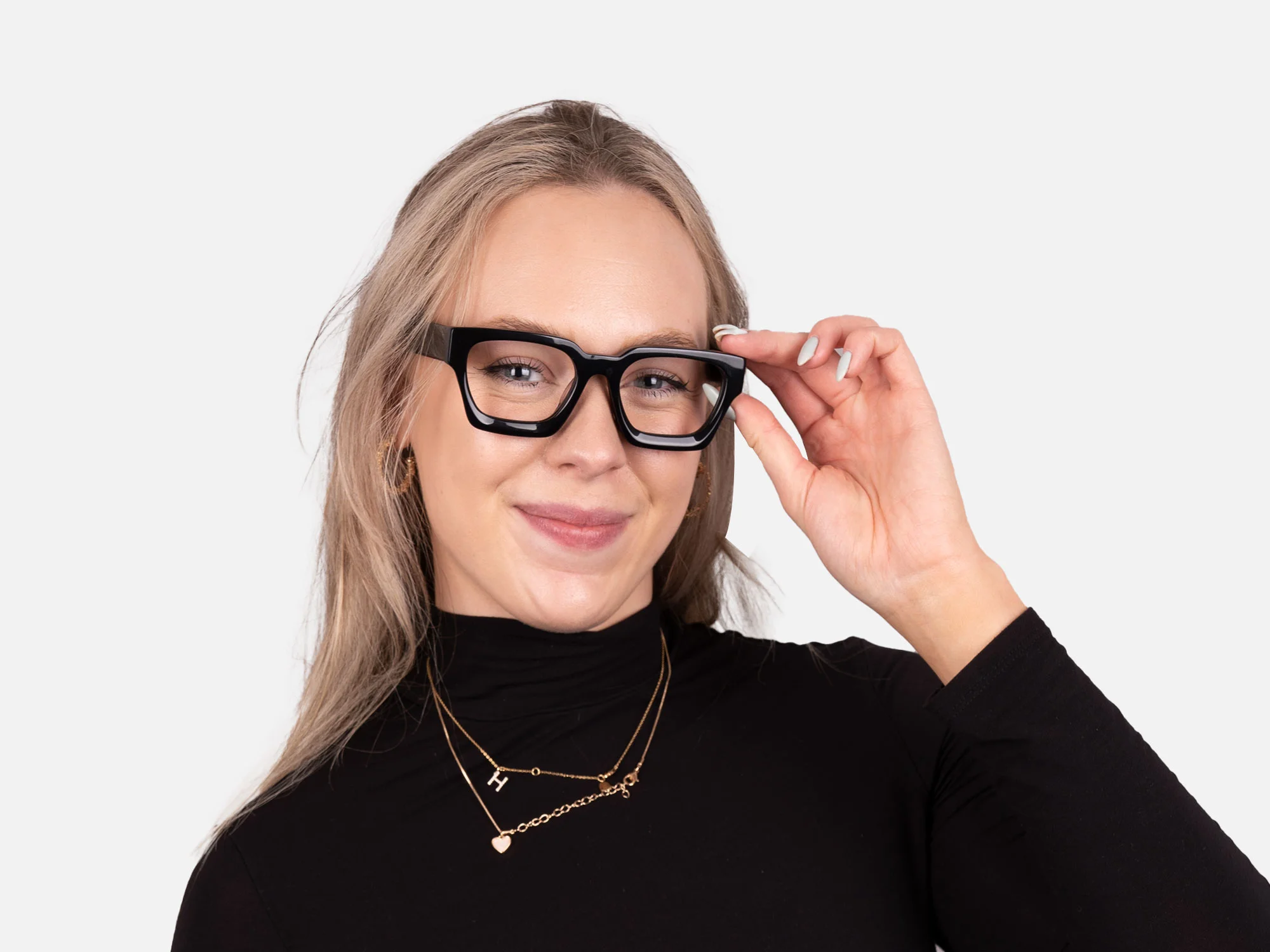 Black Square Frame Eyeglasses-52