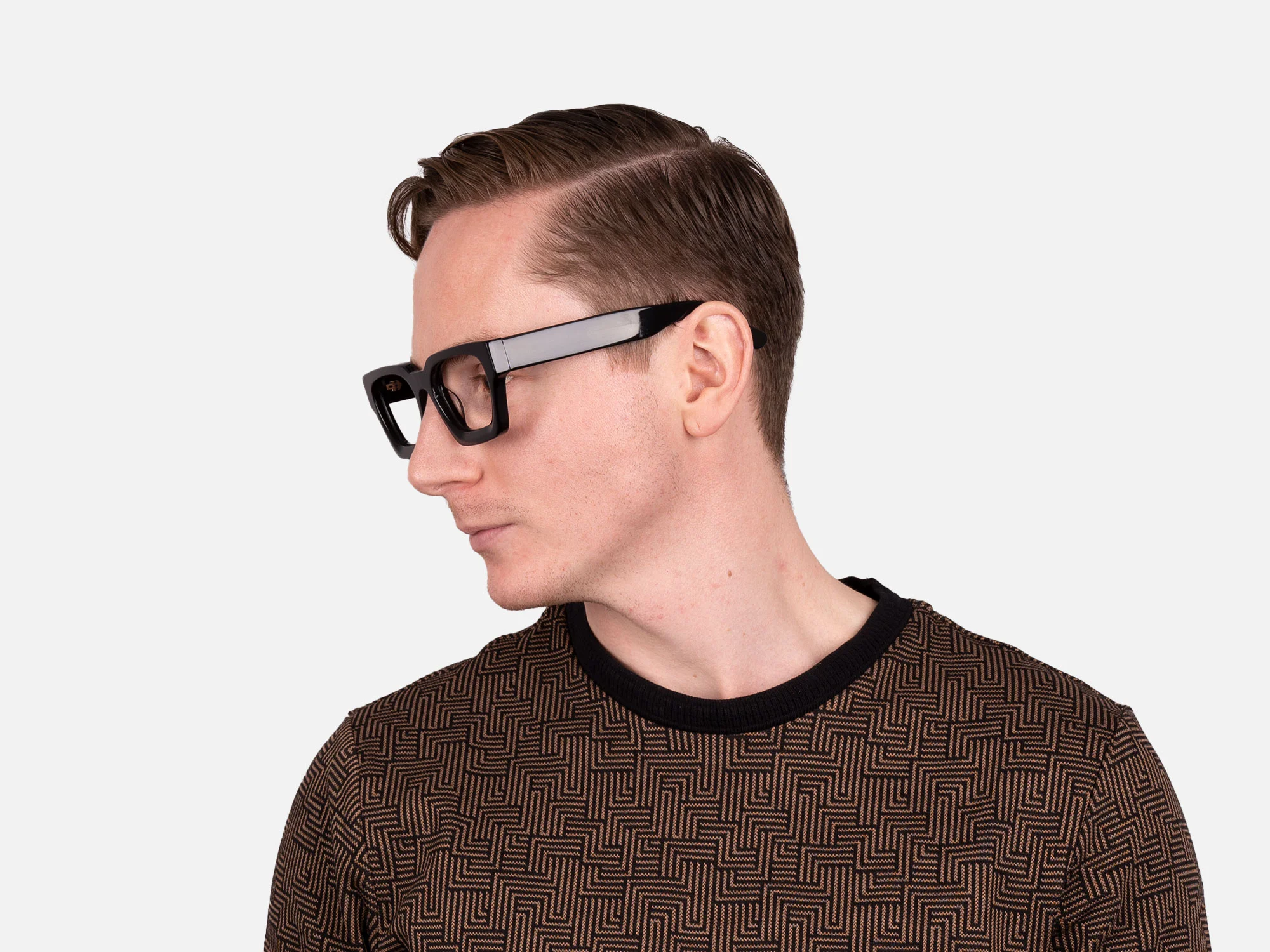 Black Square Frame Eyeglasses-46