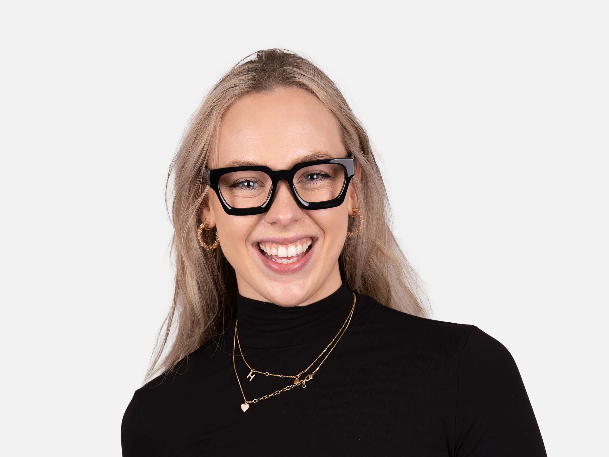 Black Square Frame Eyeglasses-51