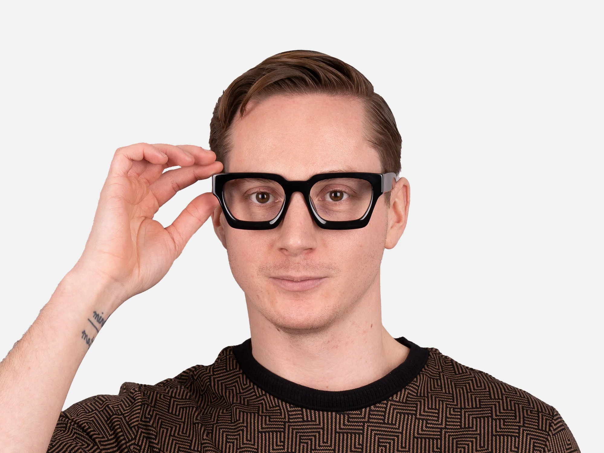 Black Square Frame Eyeglasses-44