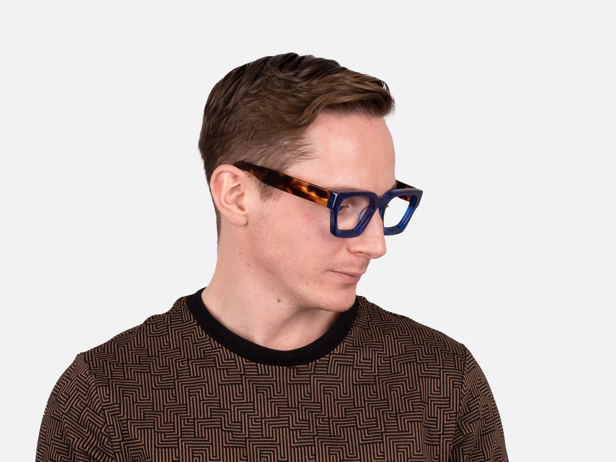 Blue Square Frame Glasses-46