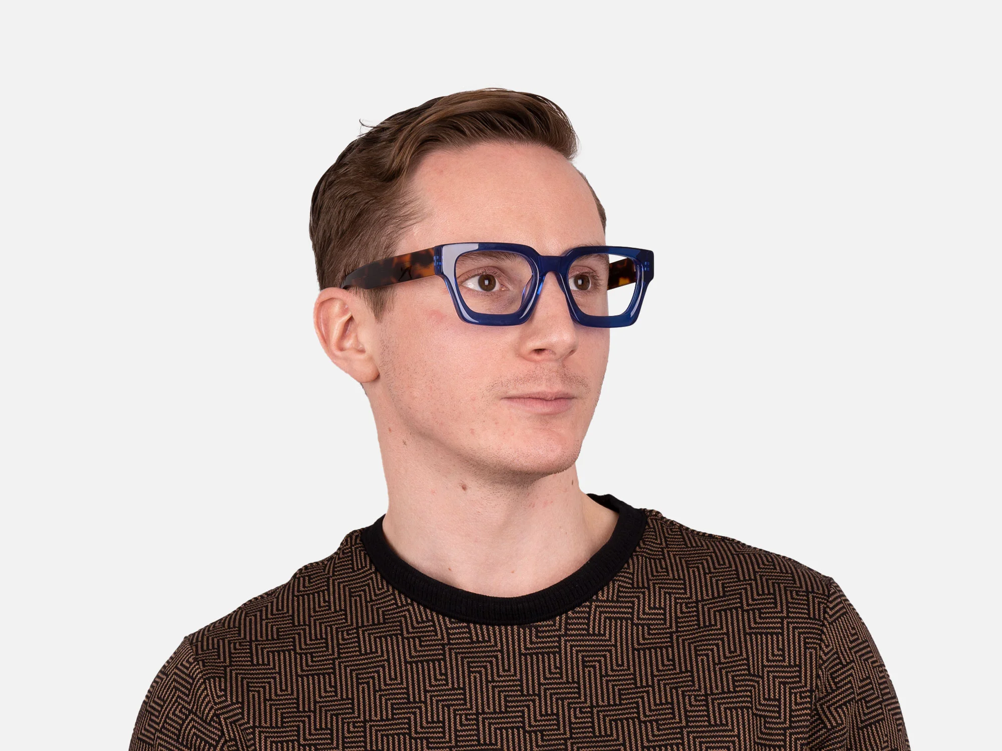 Blue Square Frame Glasses-42