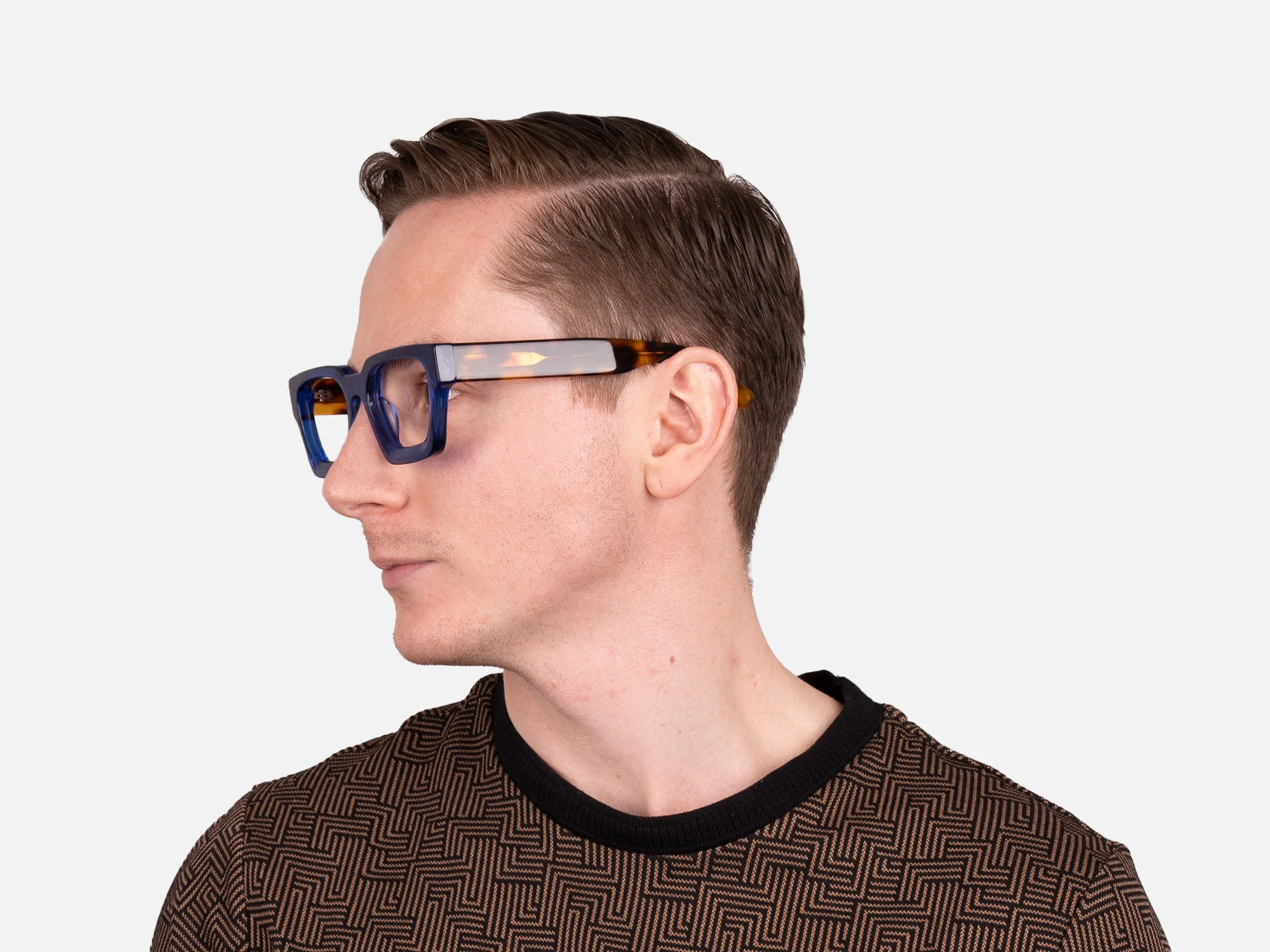 Blue Square Frame Glasses-45