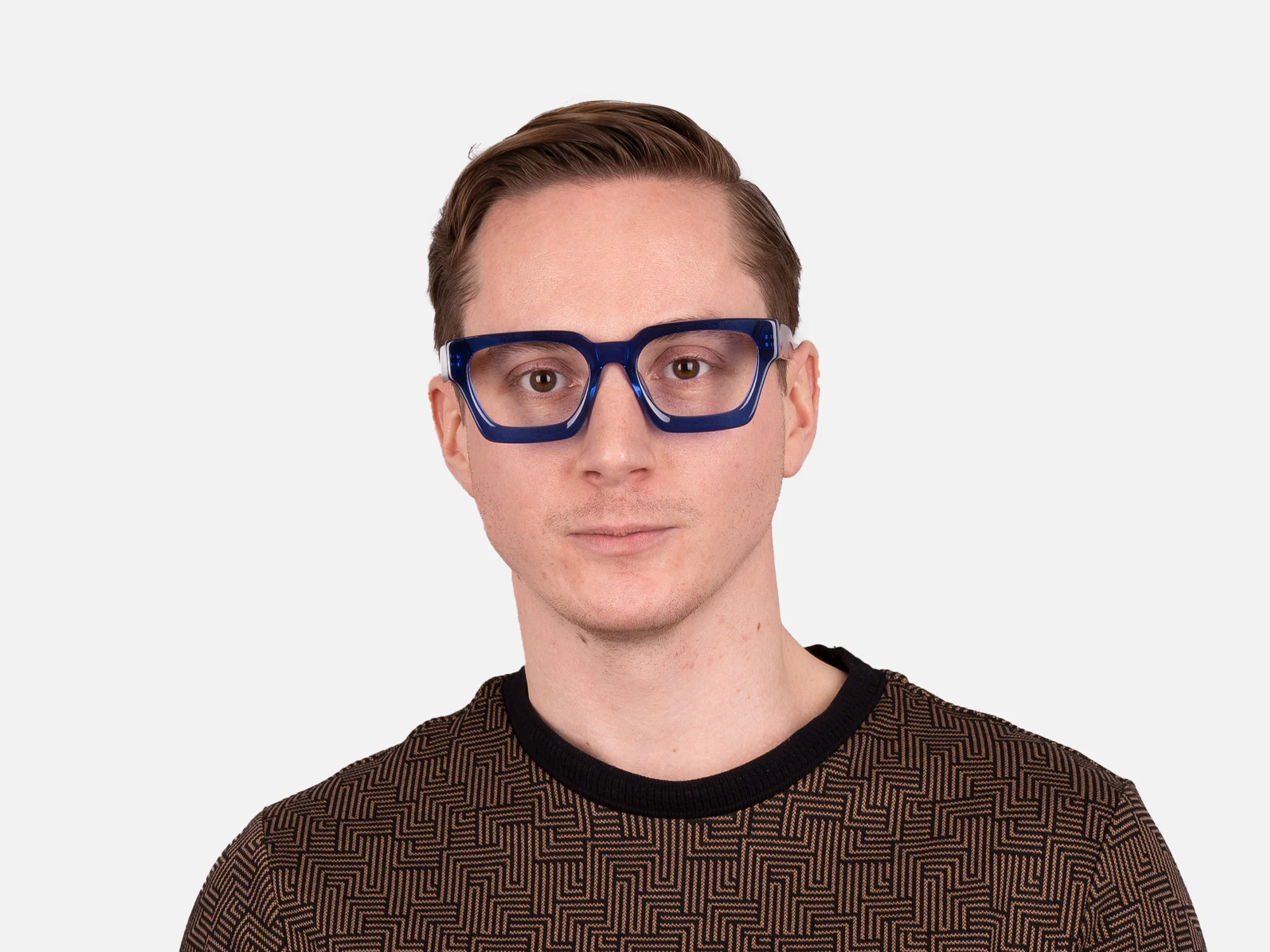 Blue Square Frame Glasses-41