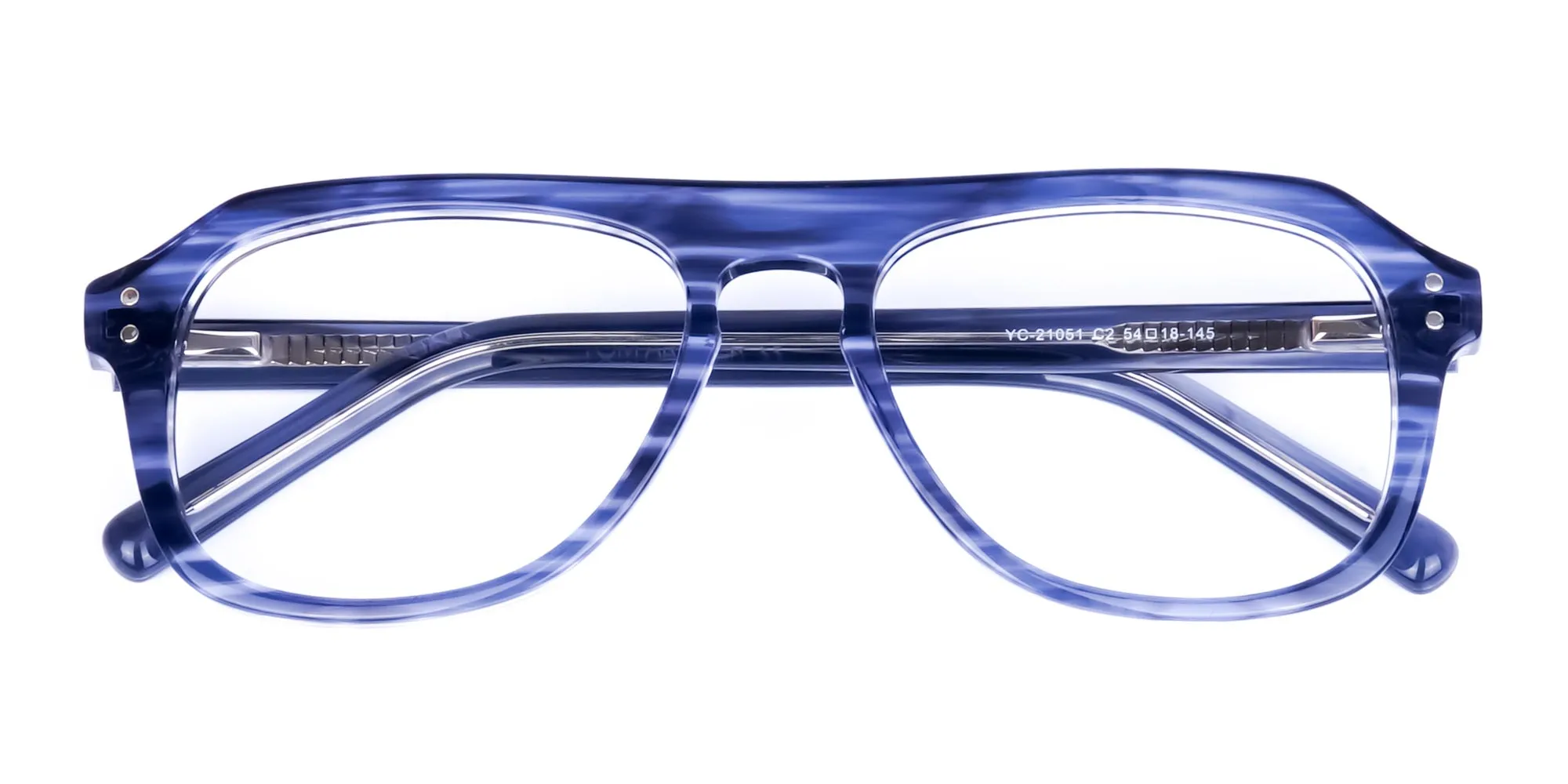Ocean Blue Pilot Glasses Frame -6