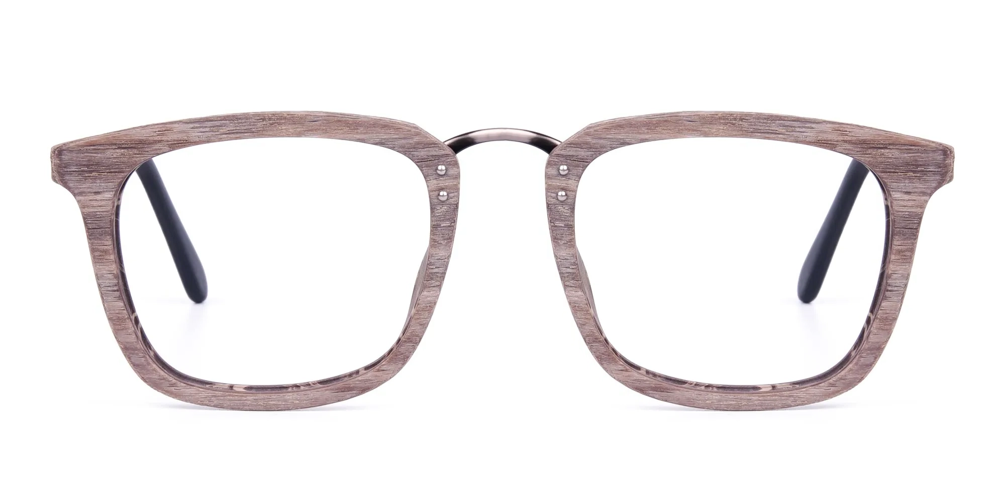 Wooden Texture Walnut Brown Rim Glasses-1