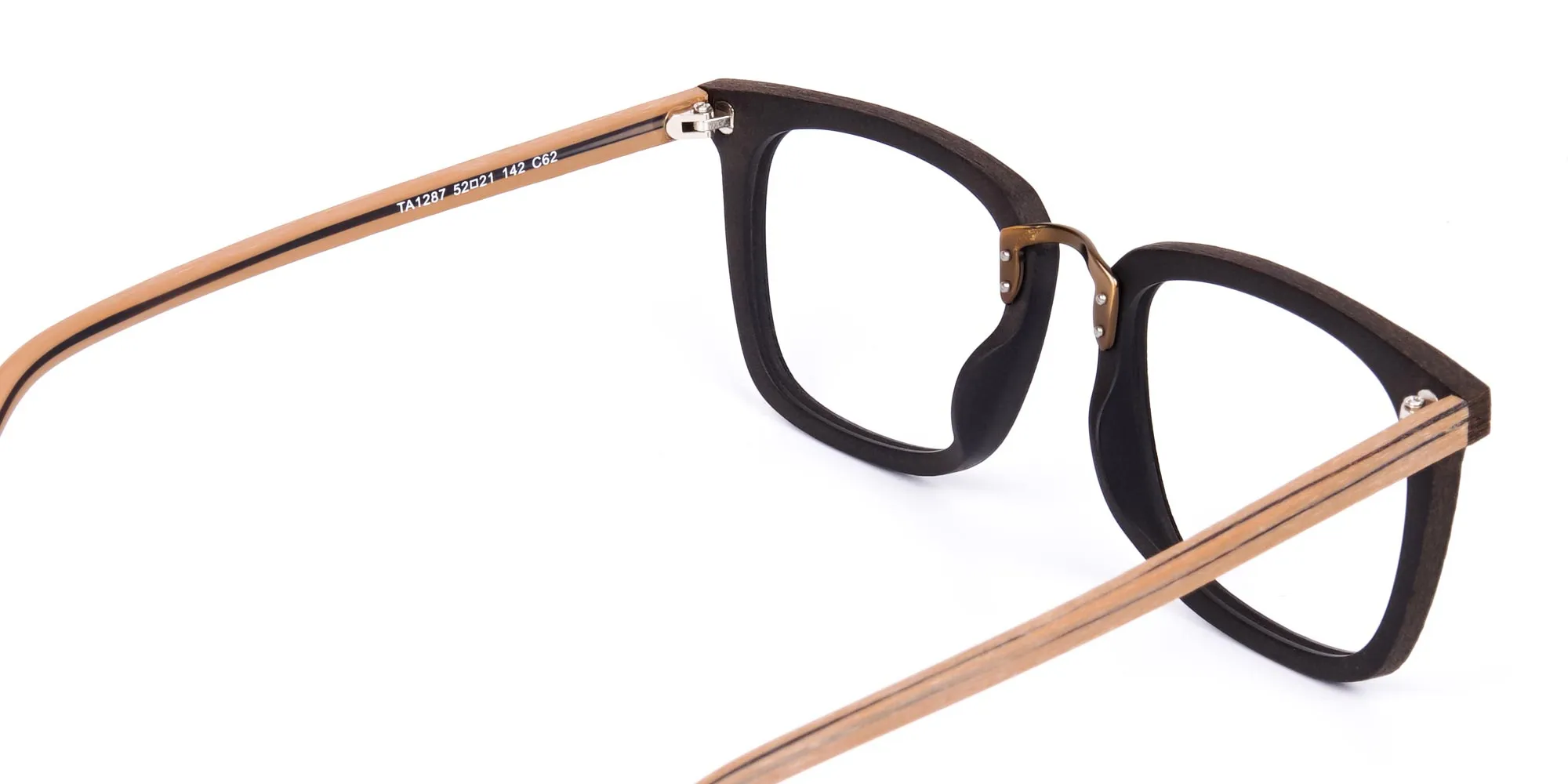 Brown Square Wooden Glasses Frame-5