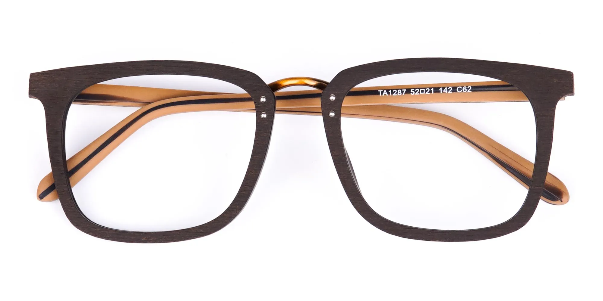 Brown Square Wooden Glasses Frame-6