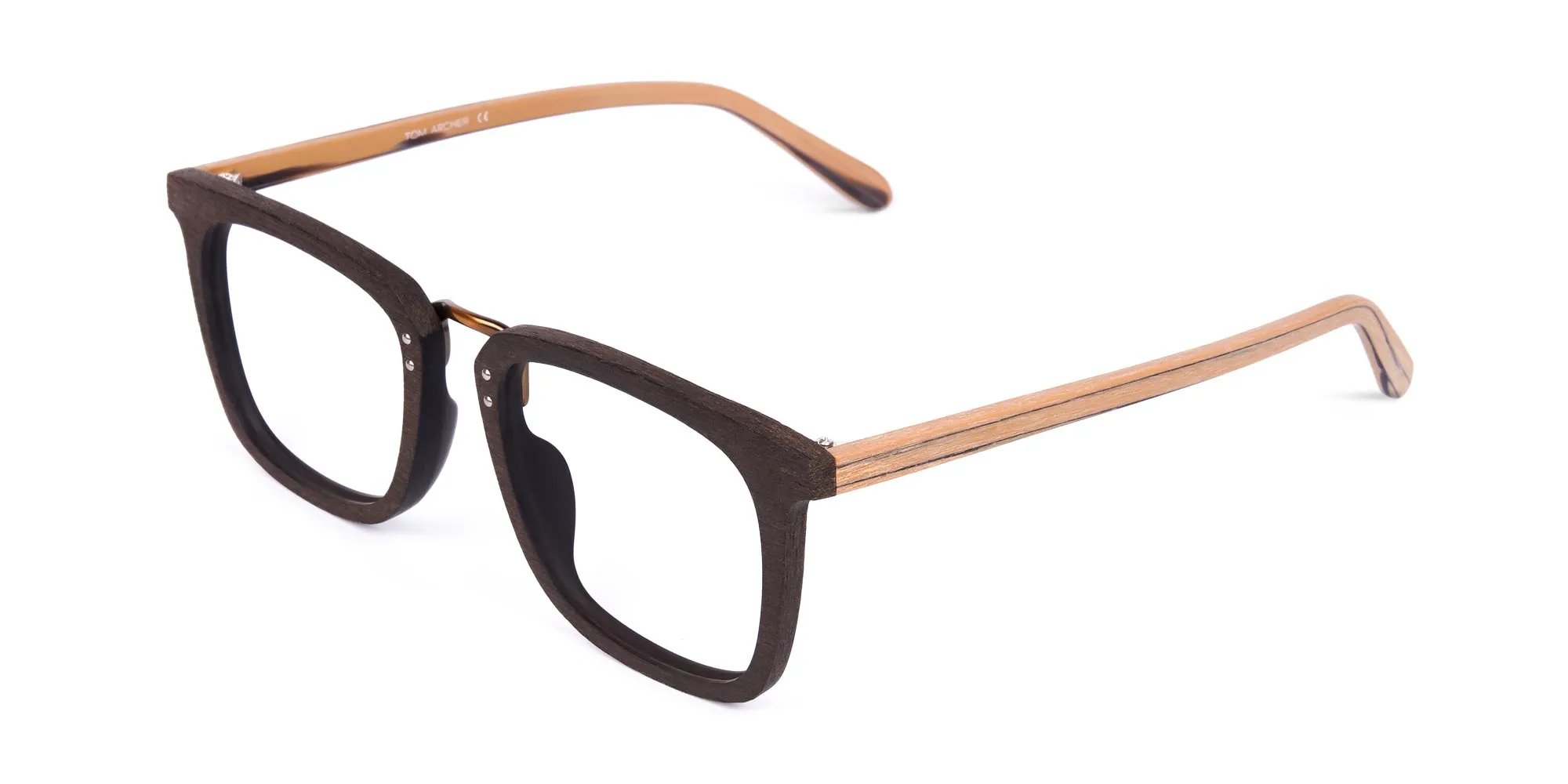 Brown Square Wooden Glasses Frame-3