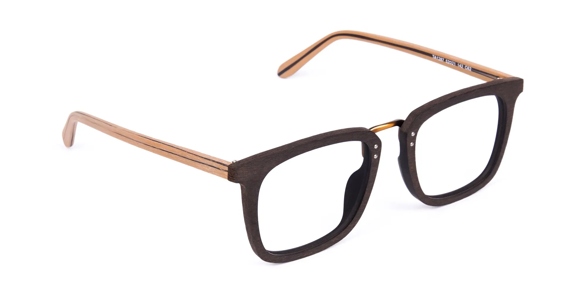 Brown Square Wooden Glasses Frame-2