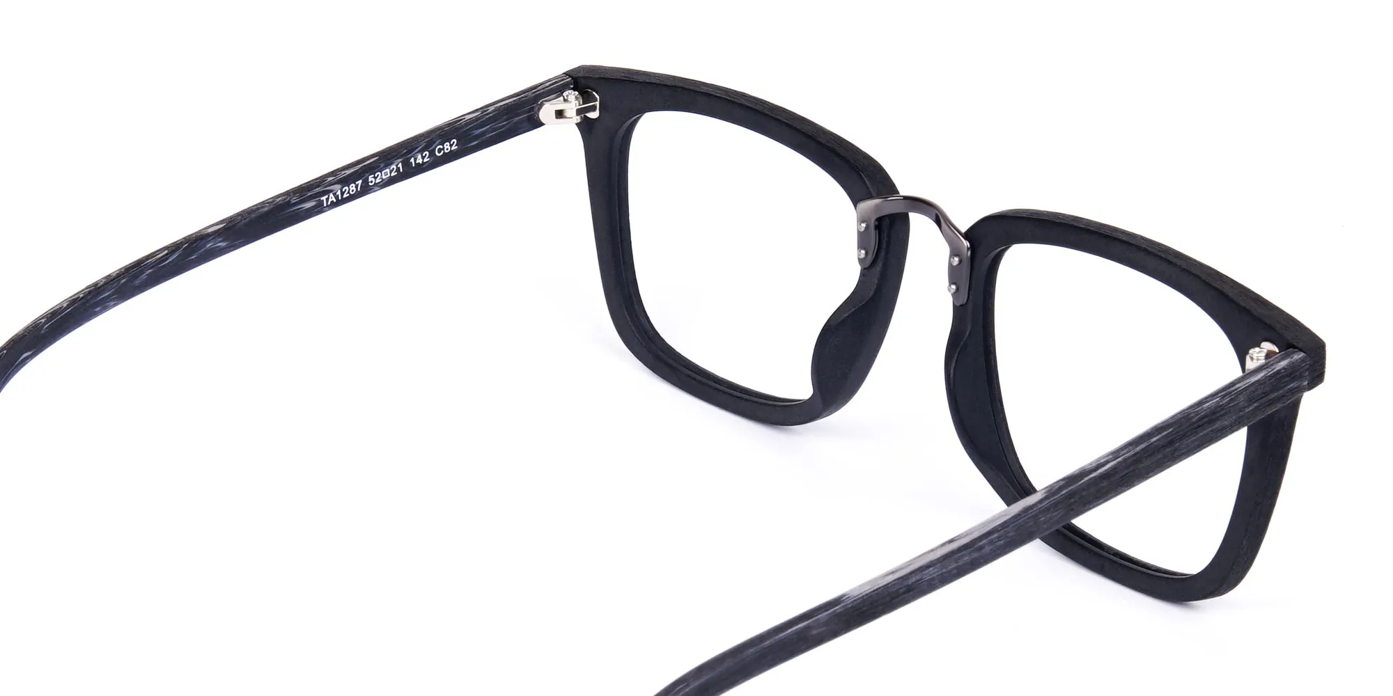 Wooden Texture Black Square Glasses-5