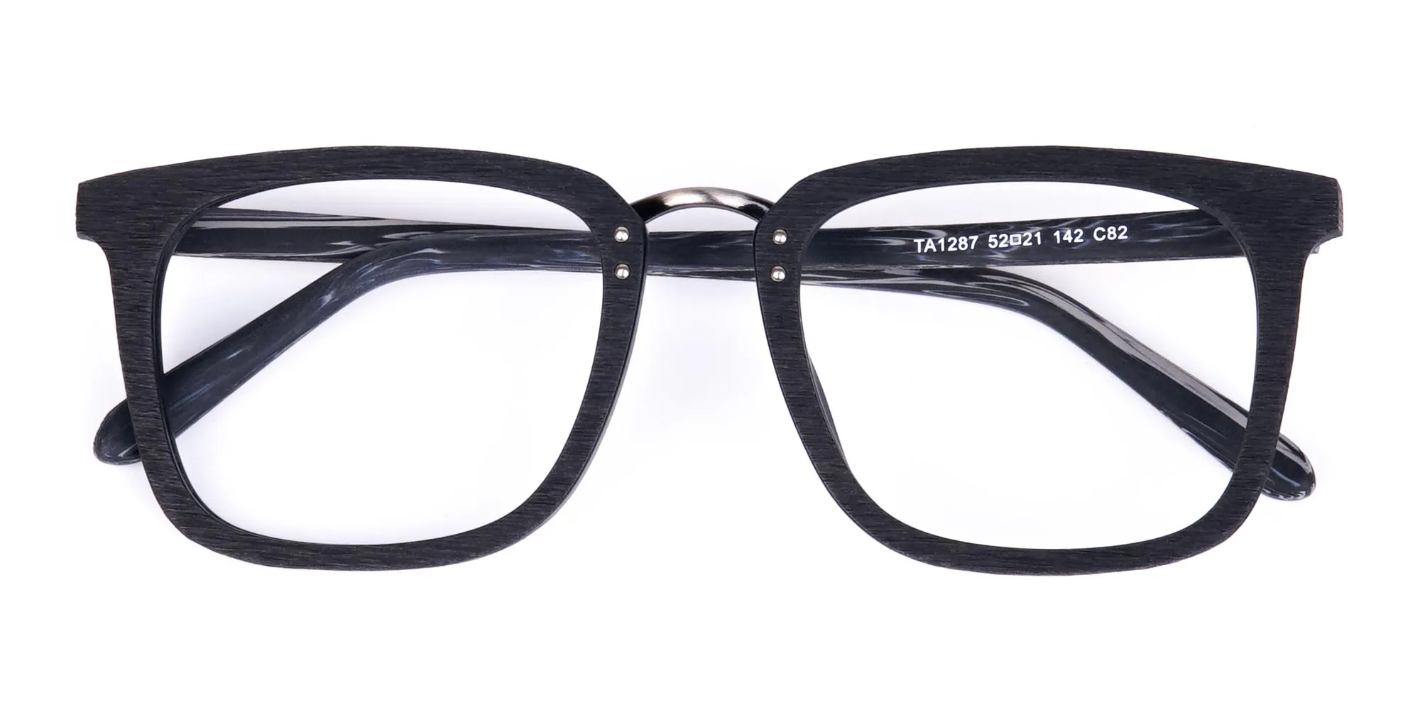 Wooden Texture Black Square Glasses-6