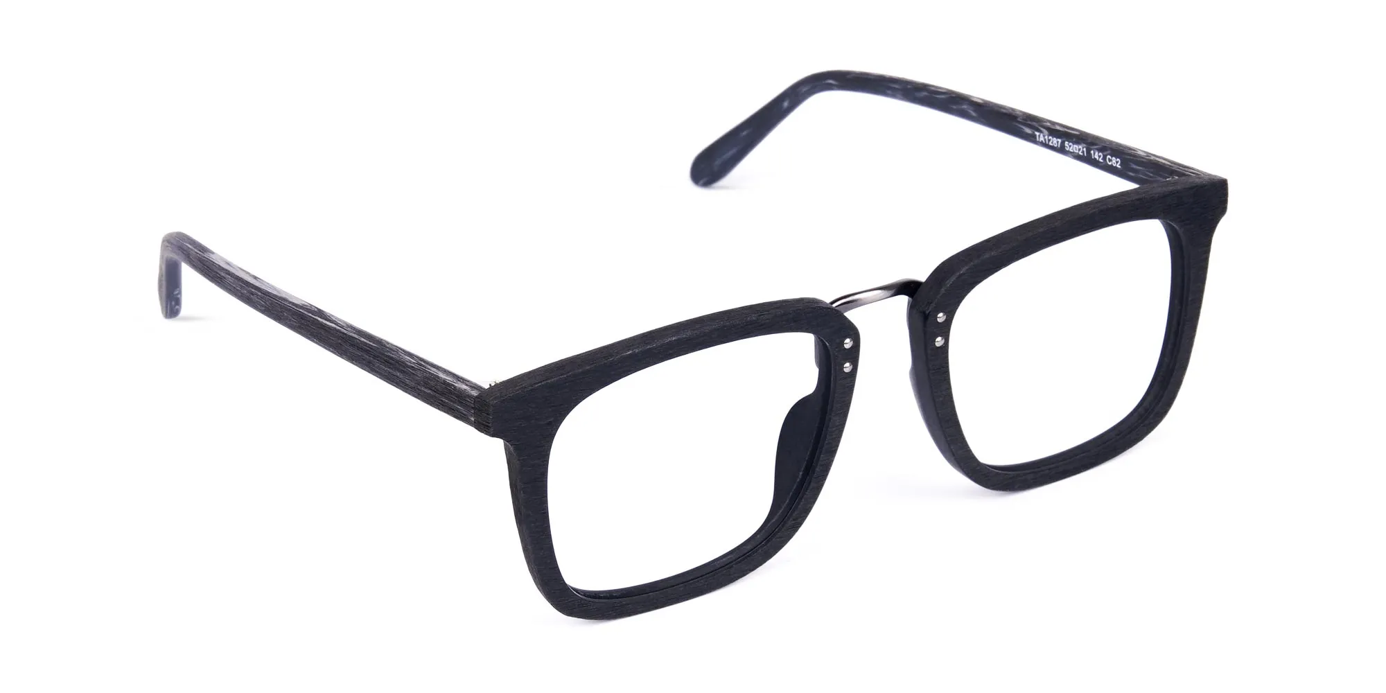 Wooden Texture Black Square Glasses-2