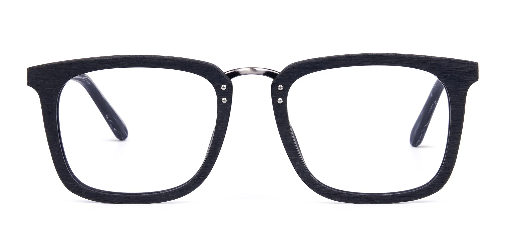 Wooden Texture Black Square Glasses-1